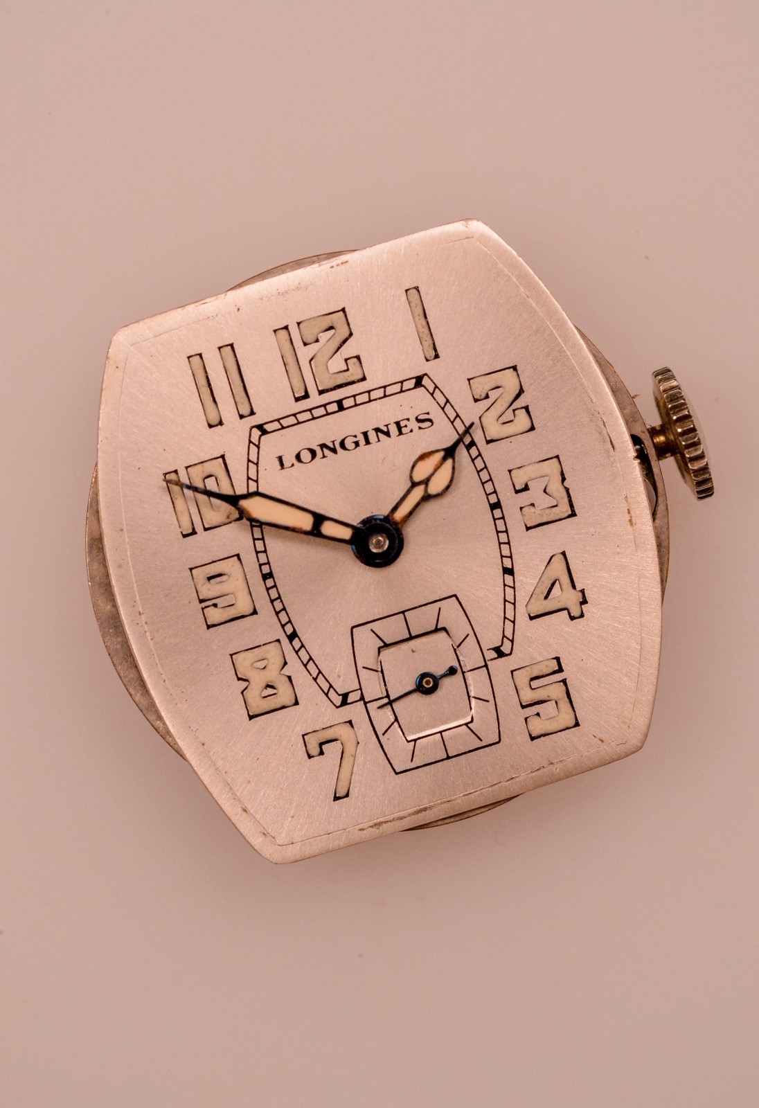Vintage LONGINES Tonneau “Barrel” Shape Silver Case 1900’s Military Manual Watch