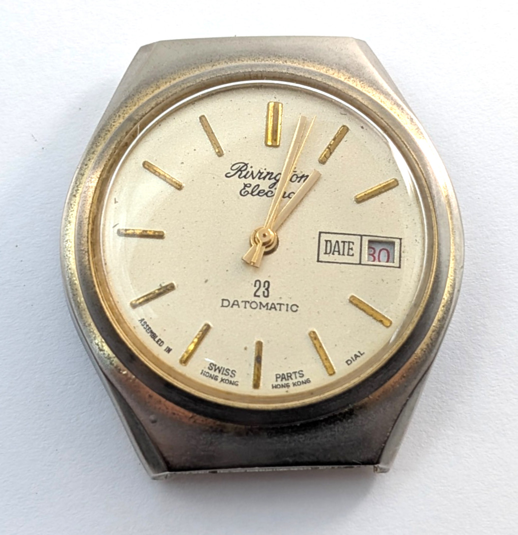 RIVINGTON Electra 23 Datomatic Calendar Vintage Watch Movement 36mm PARTS REPAIR