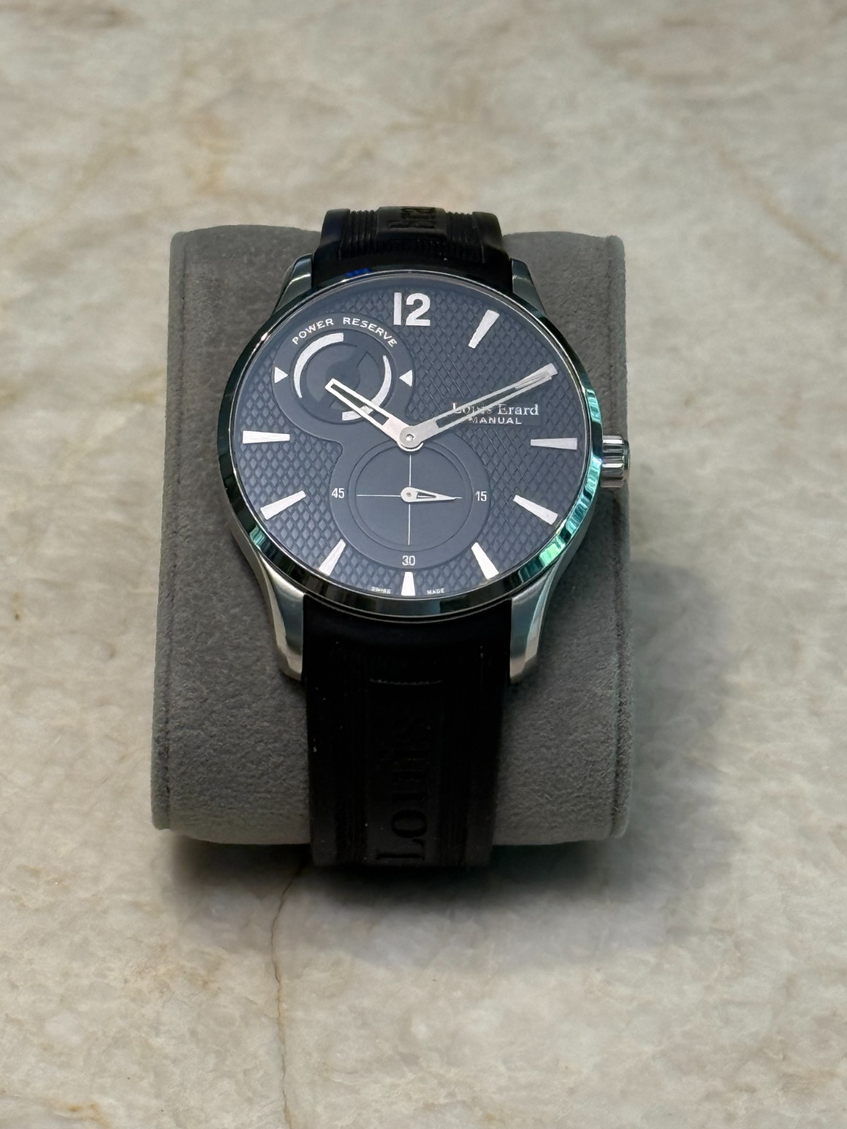 Louis Erard 1931 Power Reserve Manual Wind ETA 7001, 42mm Steel Case, Rubber Str
