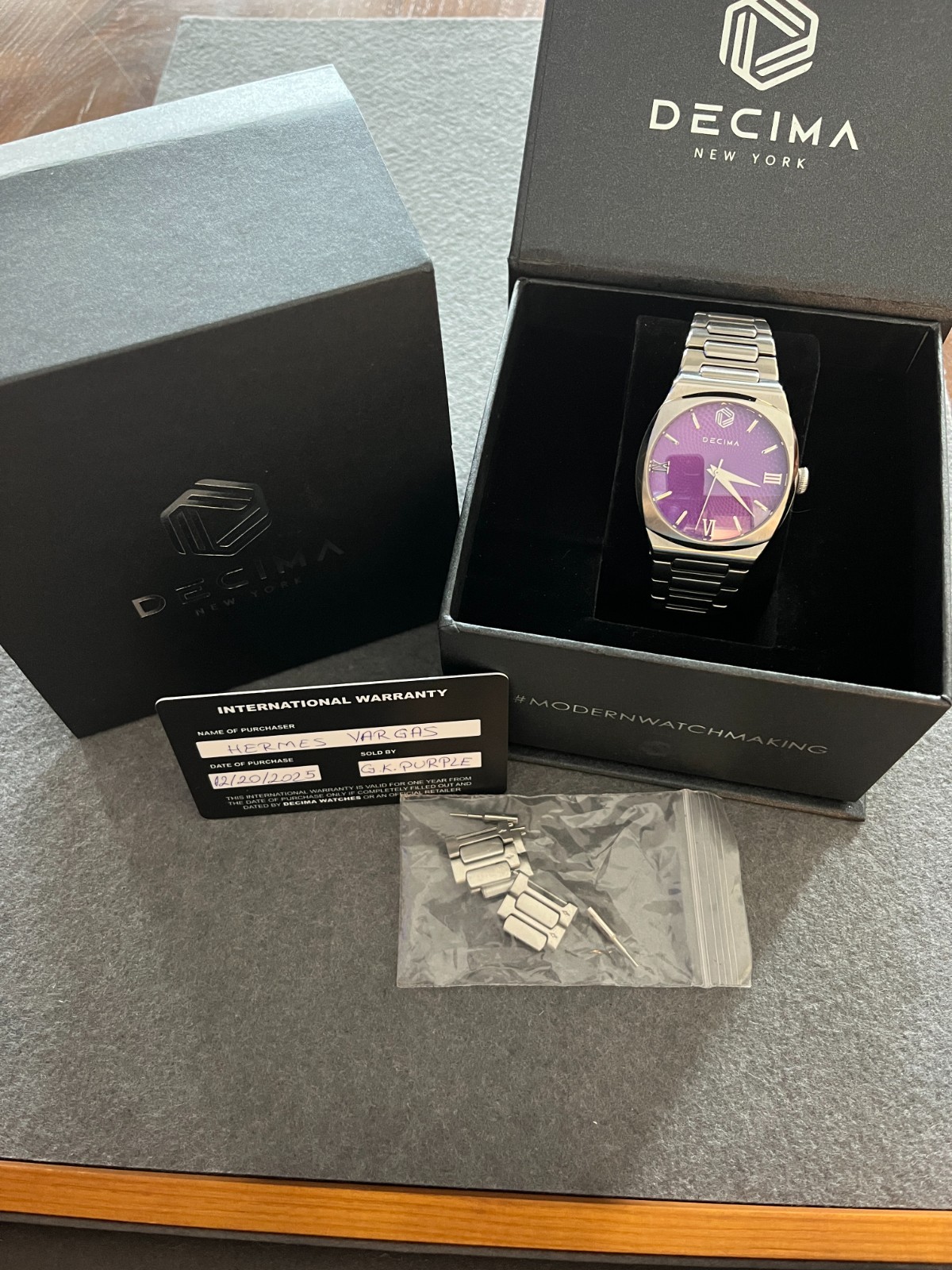 Decima Gatekeeper “GK” Purple Dial – Mint Condition / Full Set & Under Warranty