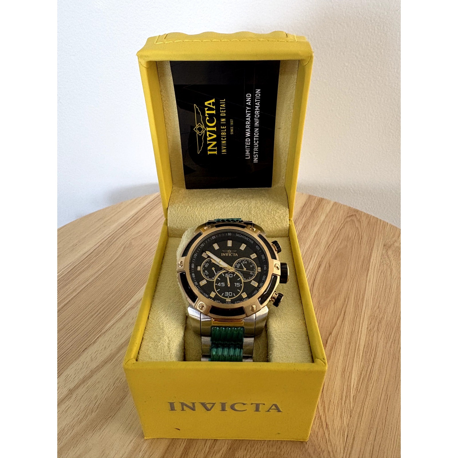 Invicta Men’s Speedway Chronograph Black Dial Two-Tone Watch 26477 NWT