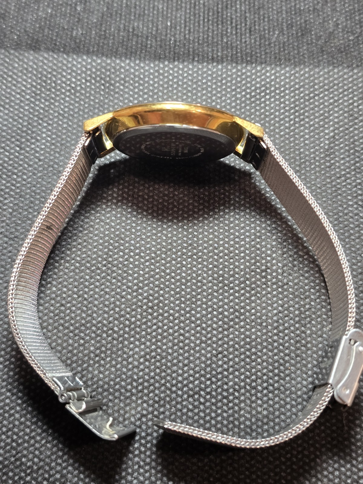 Vintage Skagen Denmark Quartz Two Tone Gold Silver Watch Date-Time Mesh 36mm