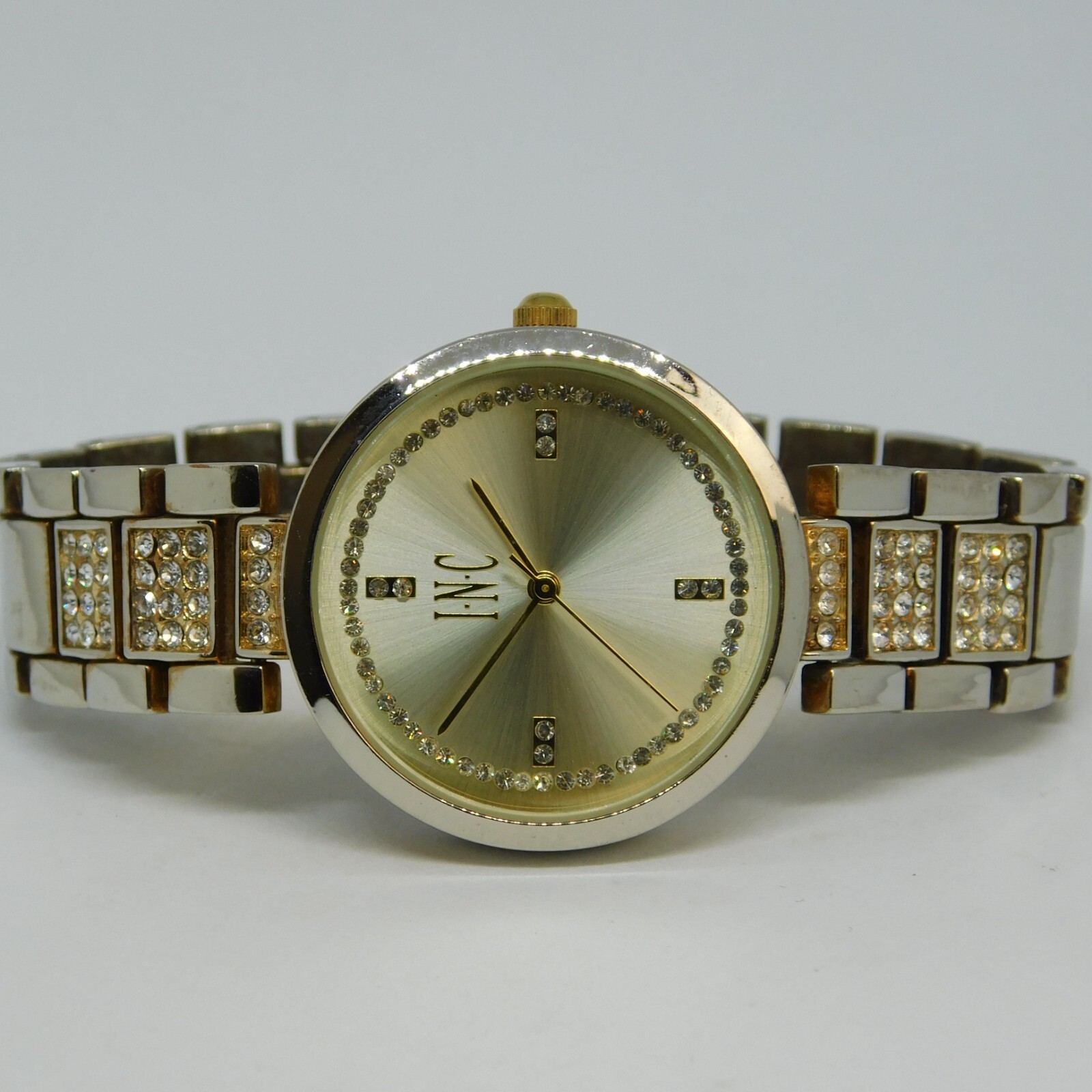 I-N-C 100016027 Two Tone Quartz Analog Women’s Watch Sz. 6 1/4″ New Battery