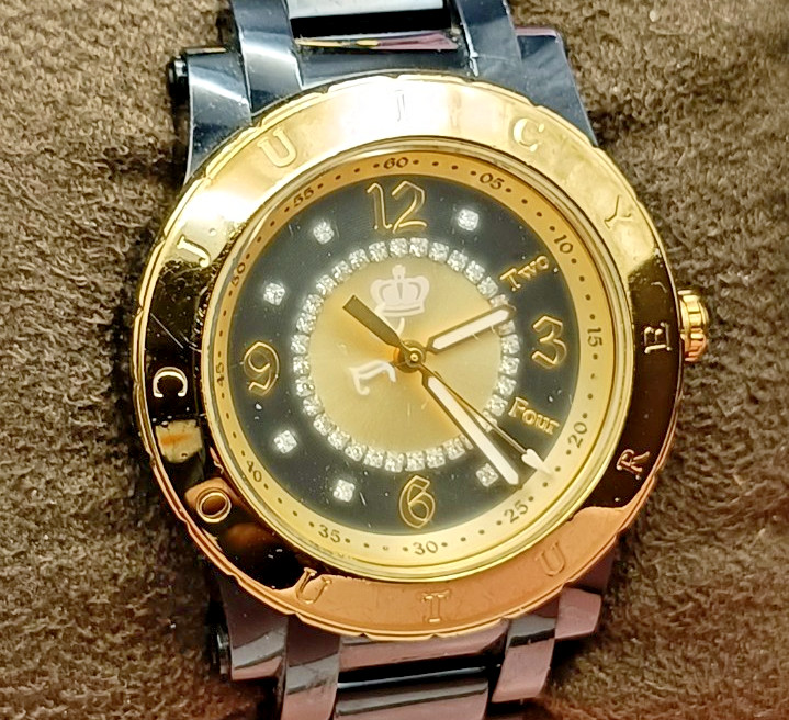 Rare Vintage JUICY COUTURE Chunky Plastic Bracelet Quartz Watch-Boxed & Working