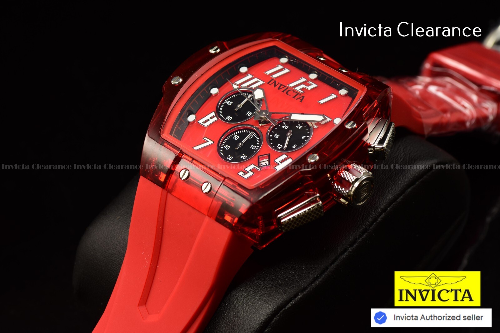 Invicta S1 Rally 47mm GMT Quartz Chronograph Red Silicone Strap Date Mens Watch