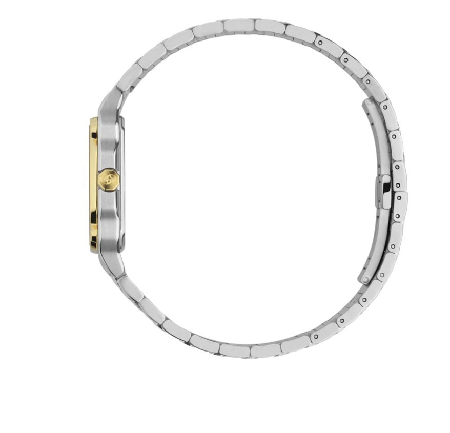 Gucci G-Flat YA166506 Silver Dial Two Tone Quartz Watch Women’s Mens Unisex NEW