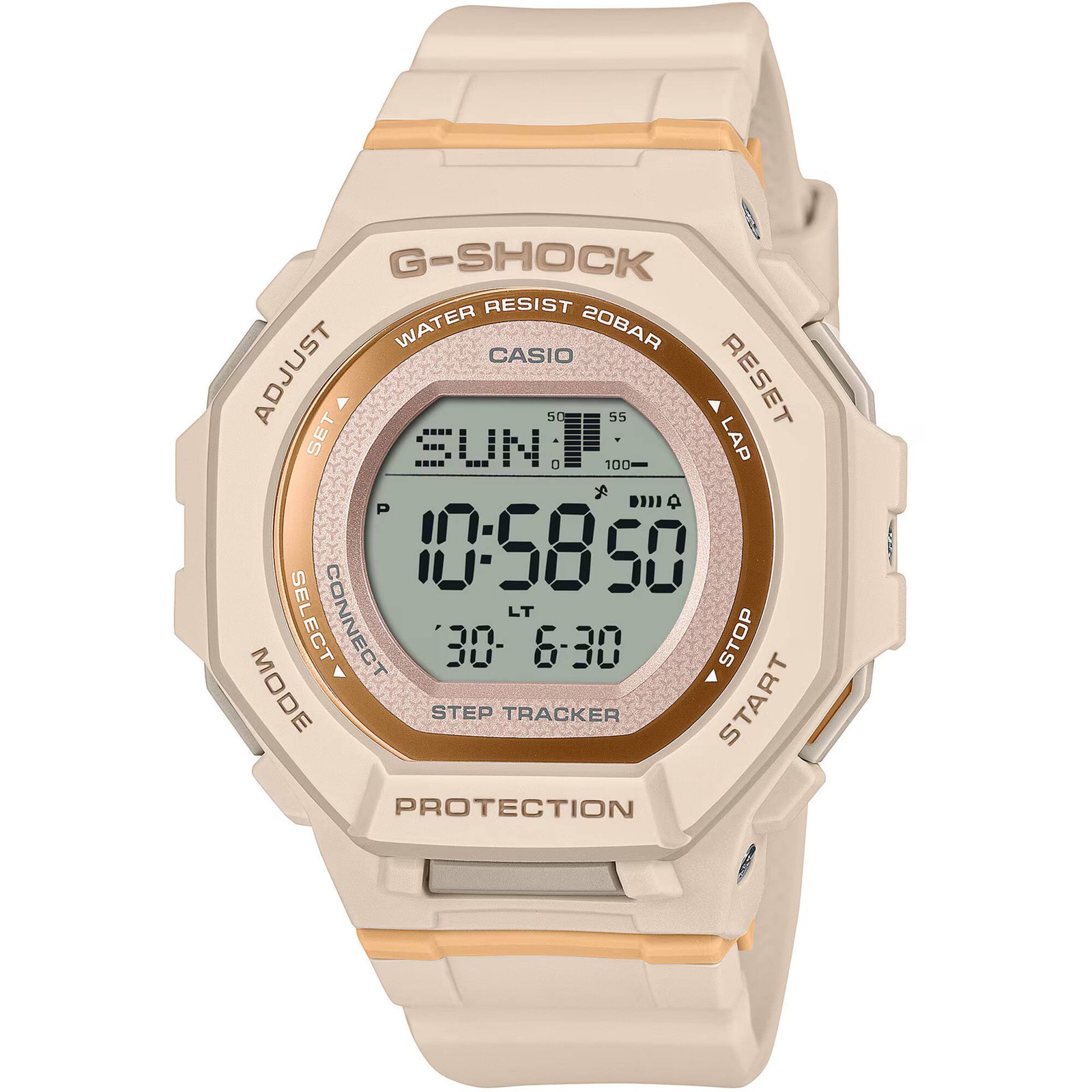 Casio Women’s Watch G-Shock Grey Digital Dial Pink Resin Strap GMD-B300-4CR