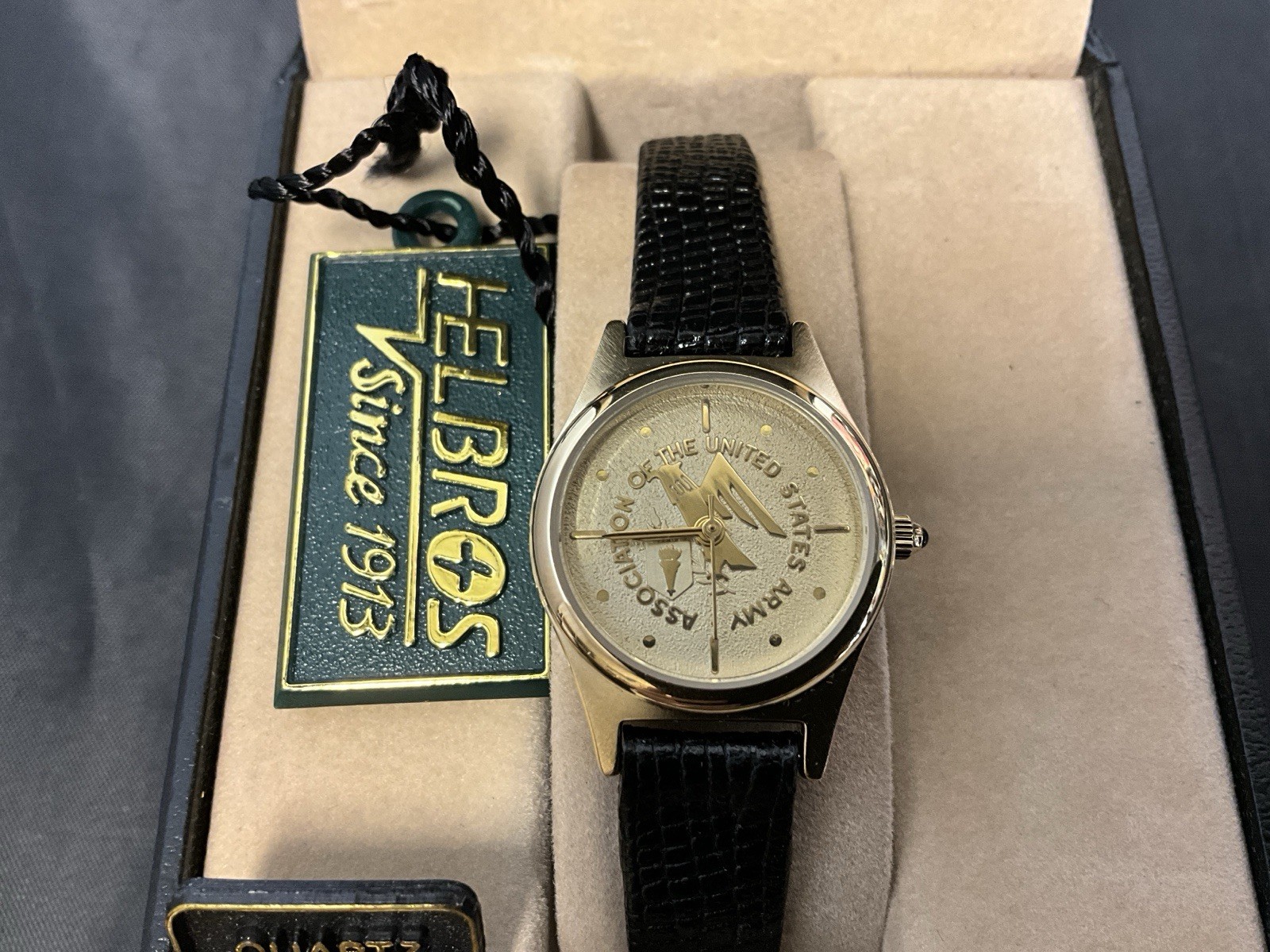 United States Army Helbros Ladies Watch Quartz Black Strap With Box