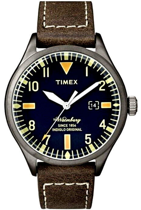 Timex Waterbury Heritage Indiglo Original Leather Strap Men’s Watch TW2P83800