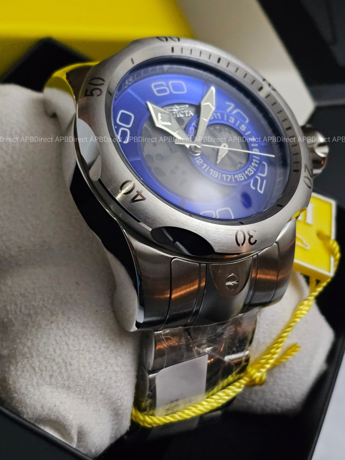 Invicta – VENOM – Partial Skeleton Gray & BLUE Dial 100m SS Bracelet mens watch