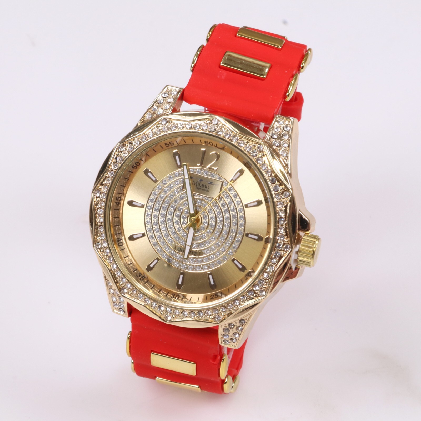 Heavy Bezel Milano Expressions Quartz Analog Men’s Fashion Watch New
