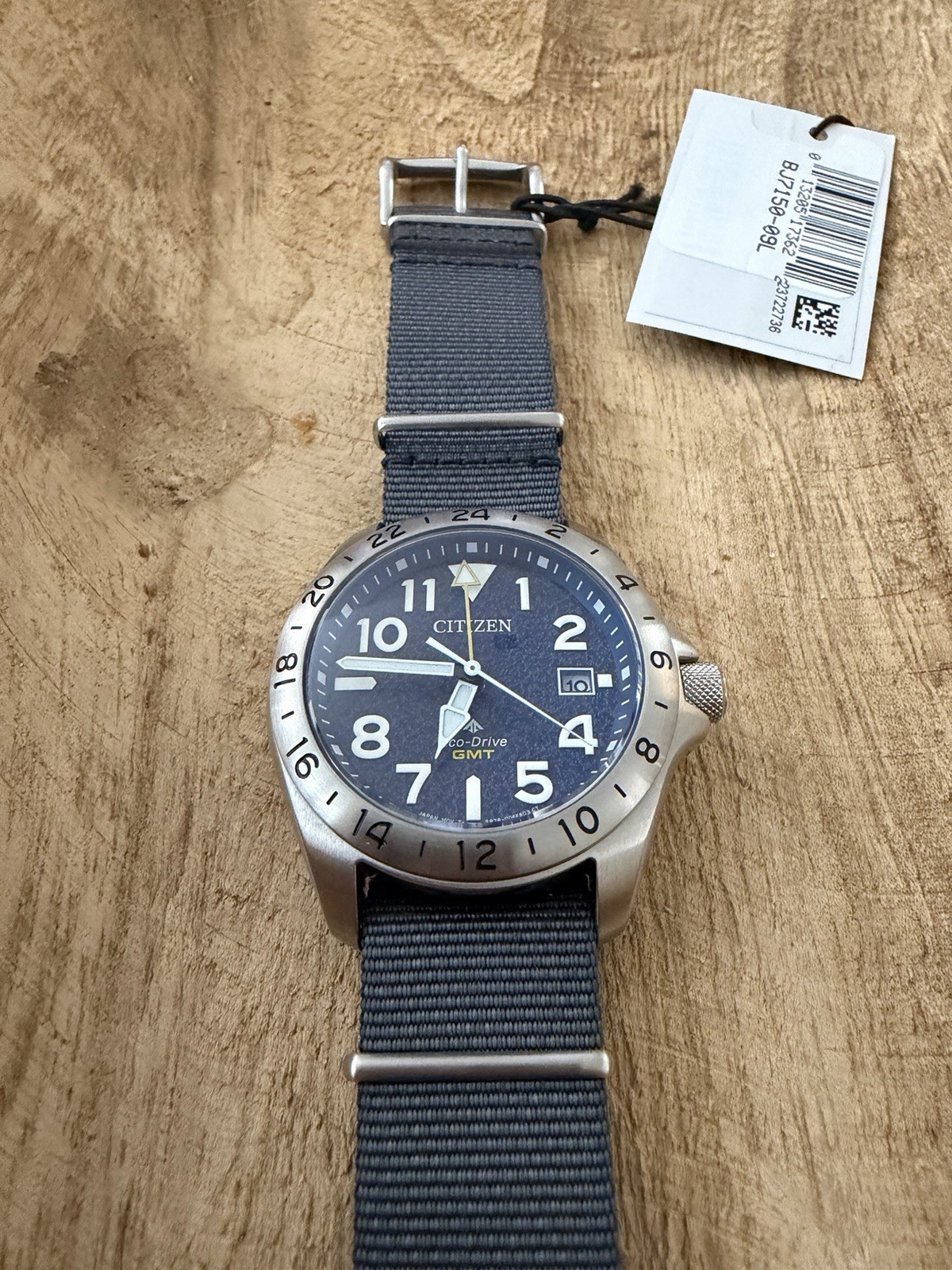 Citizen Promaster Land GMT Sapphire Glass Blue Dial Grey Strap– BJ7150-09L