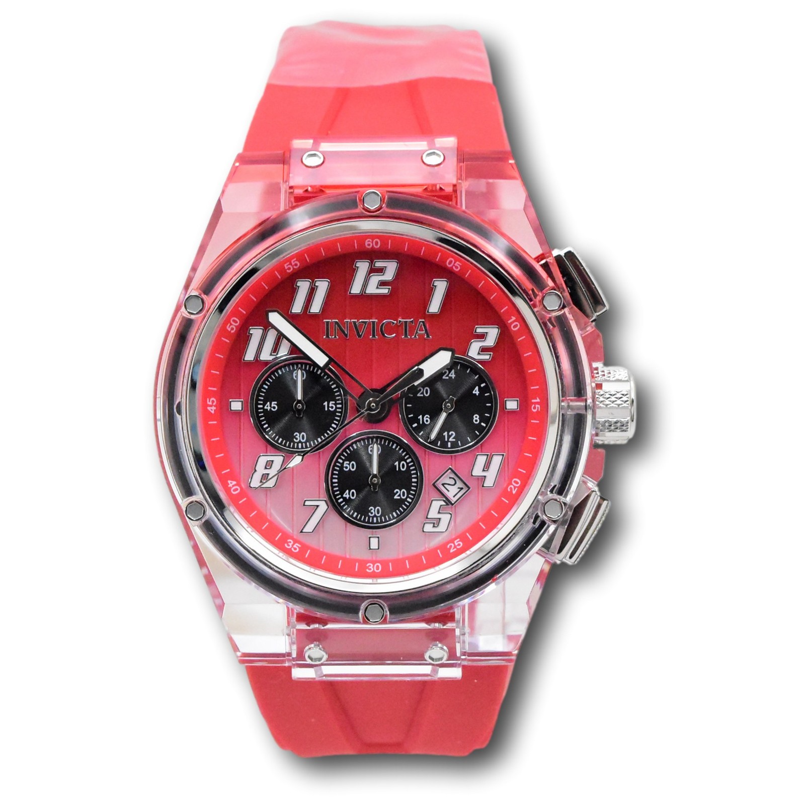 Invicta S1 Rally Prism Color Flip Men’s 44mm Red and Clear Chrono Watch 47349