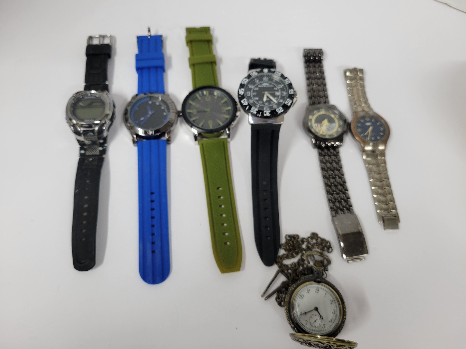 Lot of 6 Watches & 1 Pocketwatch – Men and Women untested