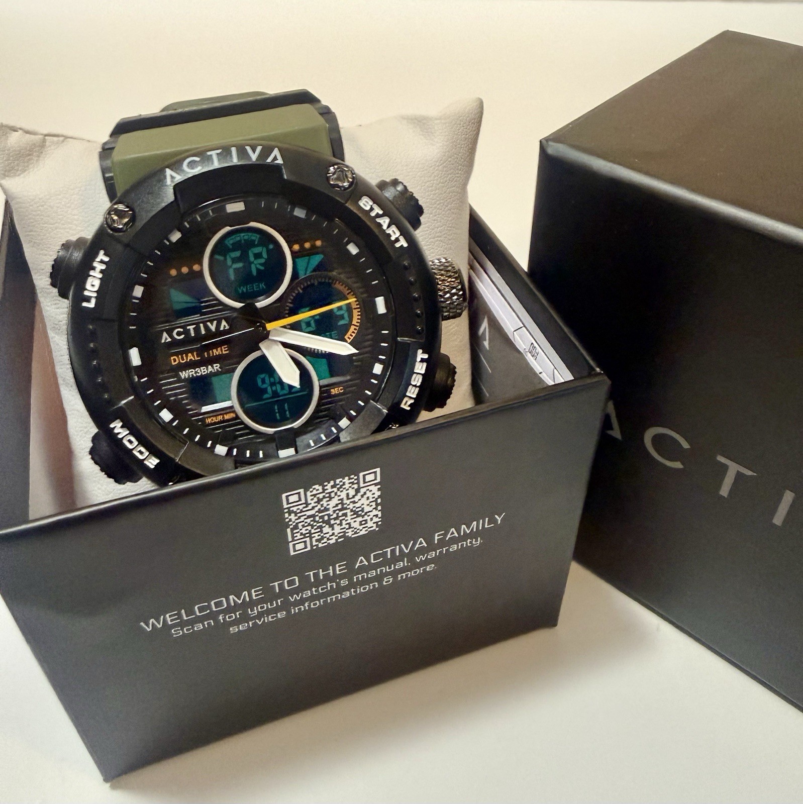 Activa By Invicta 52mm Army Green Digital Chronograph Men’s Sport ACW8038-004