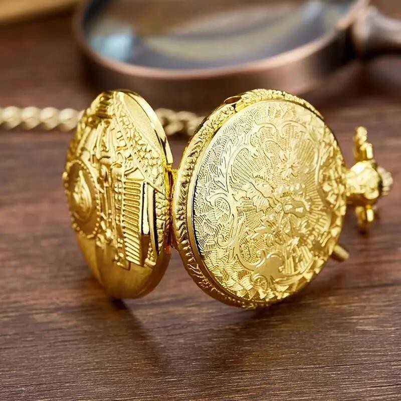 Golden Train Fashion Creative Luminous Pocket Watch Holiday Gift Men Women New