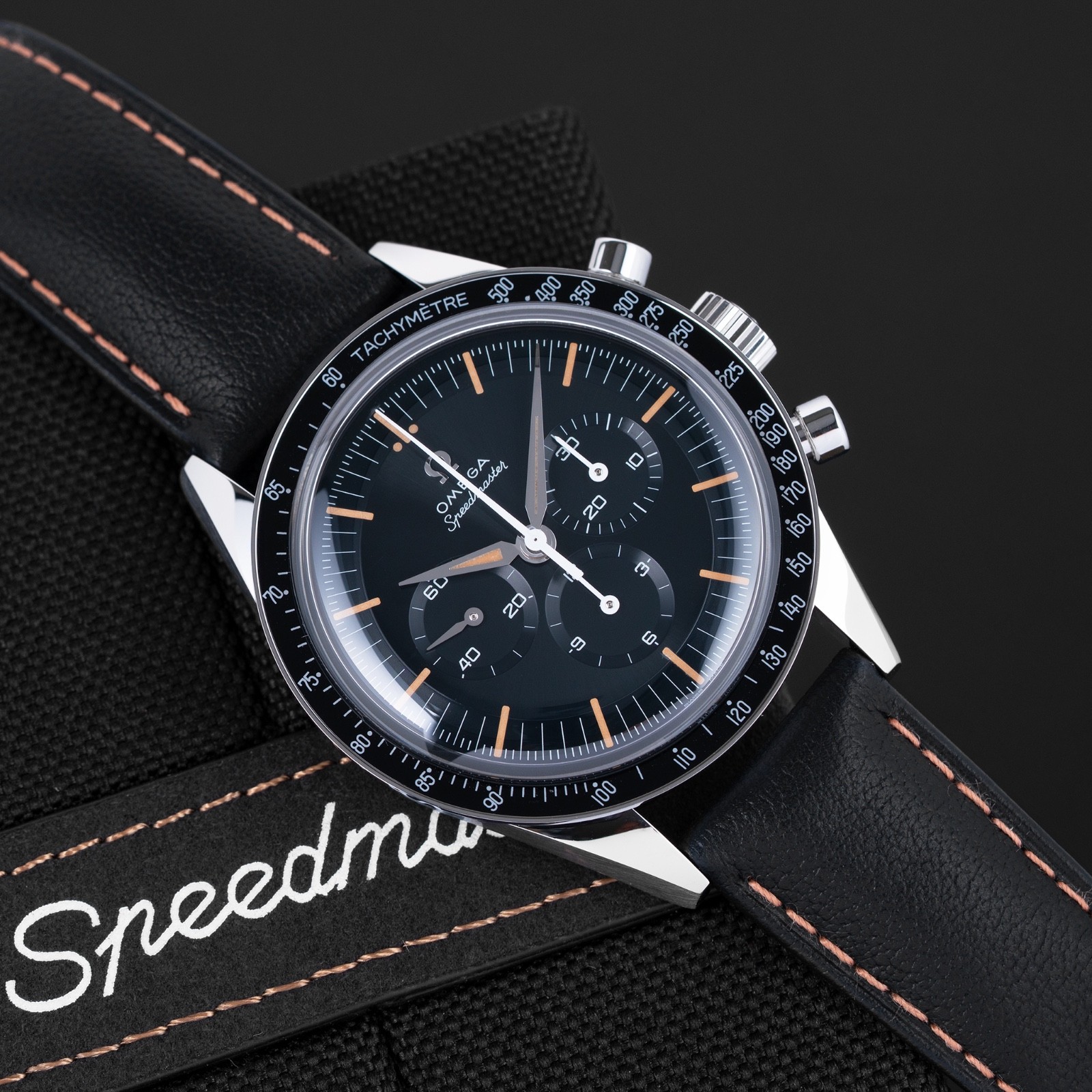 Omega Speedmaster First In Space Blue Grey FOIS Leather 310.32.40.50.06.001 NEW