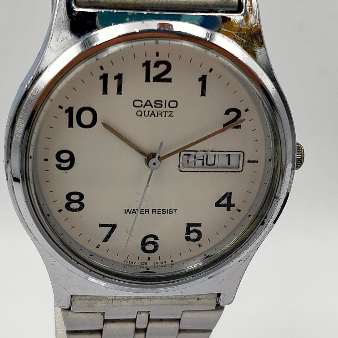 Casio MQ-514 Quartz Day-Date Stainless Steel Watch Dead battery