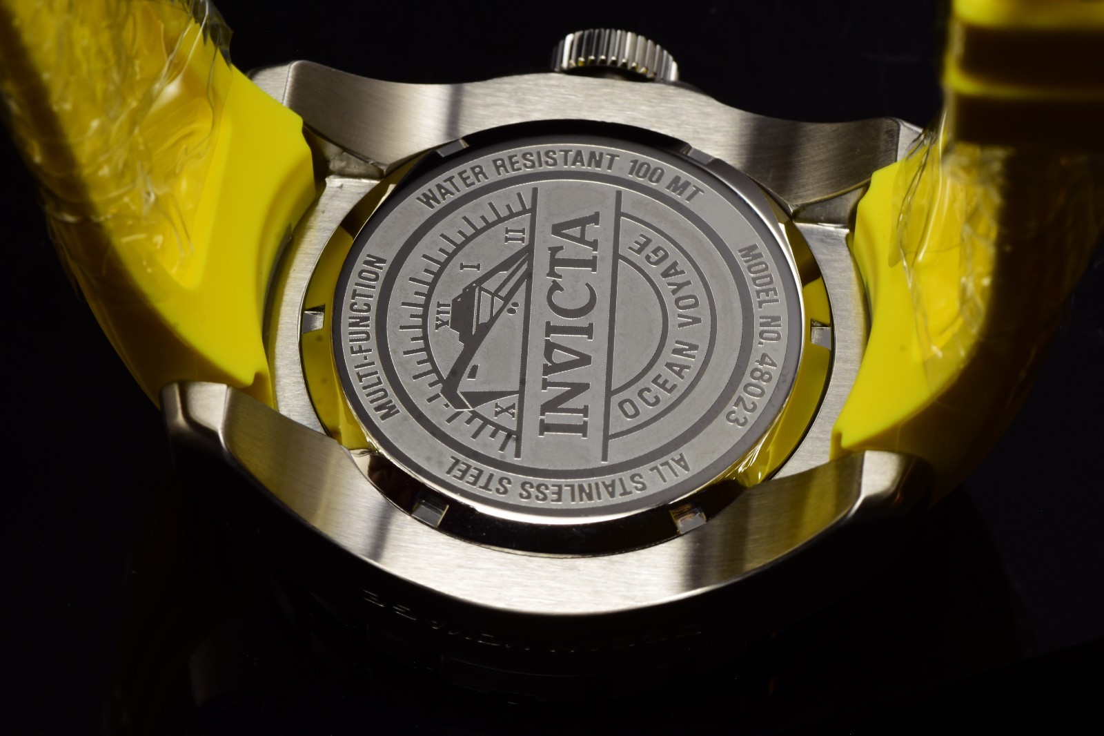 Invicta Men’s Explorer 52mm Quartz Yellow/Black Dial SS Yellow Tone Strap Watch