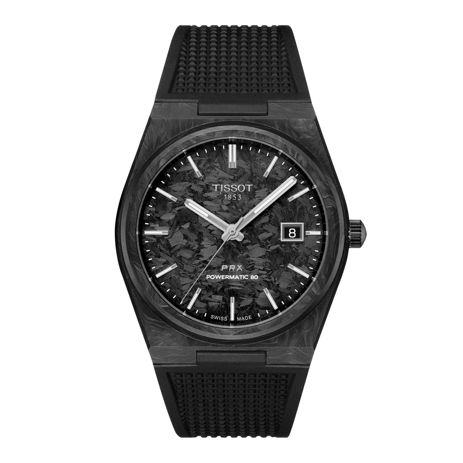 Tissot PRX T137.907.97.201.00 Carbon Black 40 mm Rubber Powermatic Men’s Watch