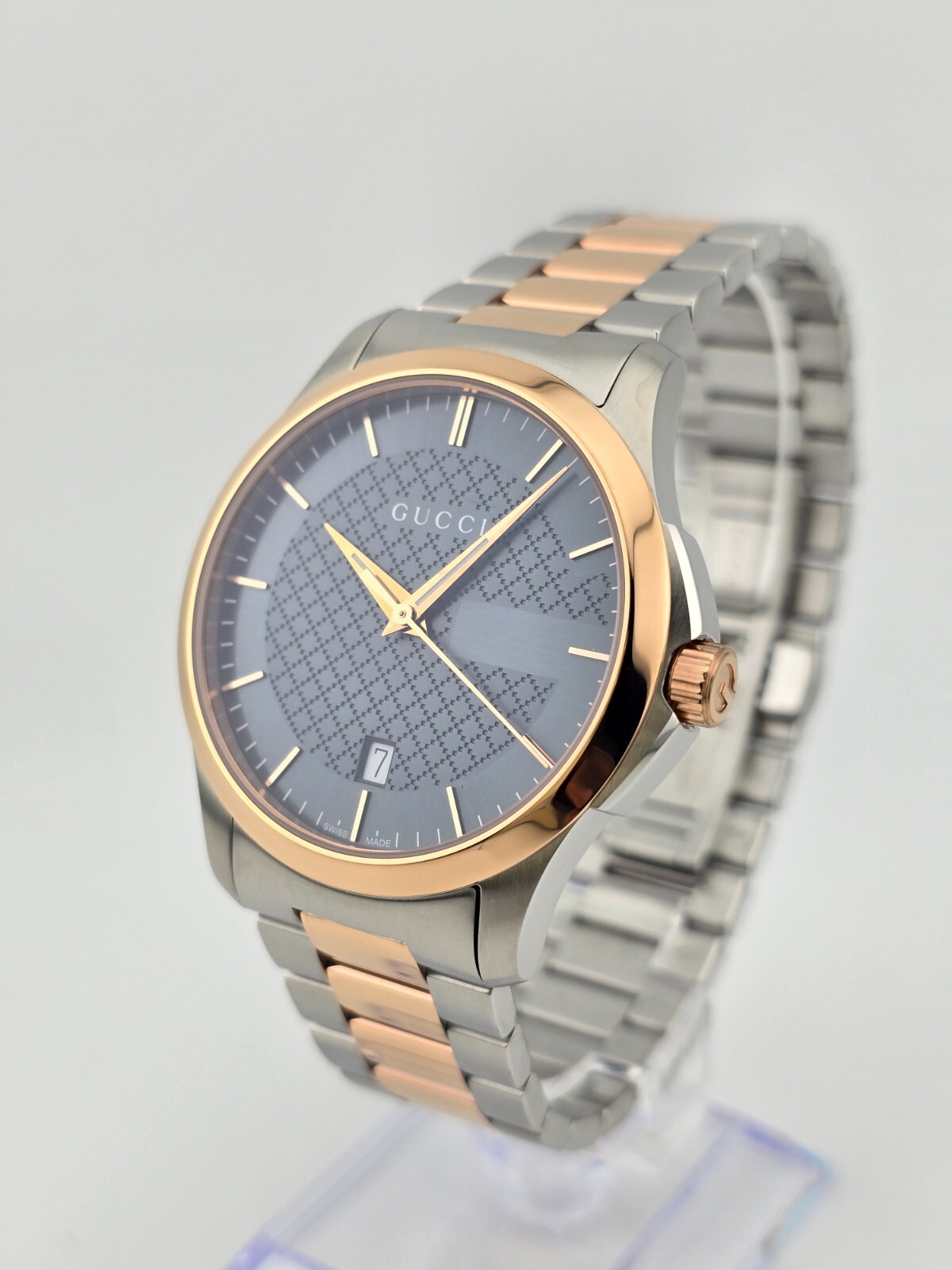 Gucci Men’s G-Timeless Gray Dial Two Tone Watch – YA126446 ($1170 MSRP)
