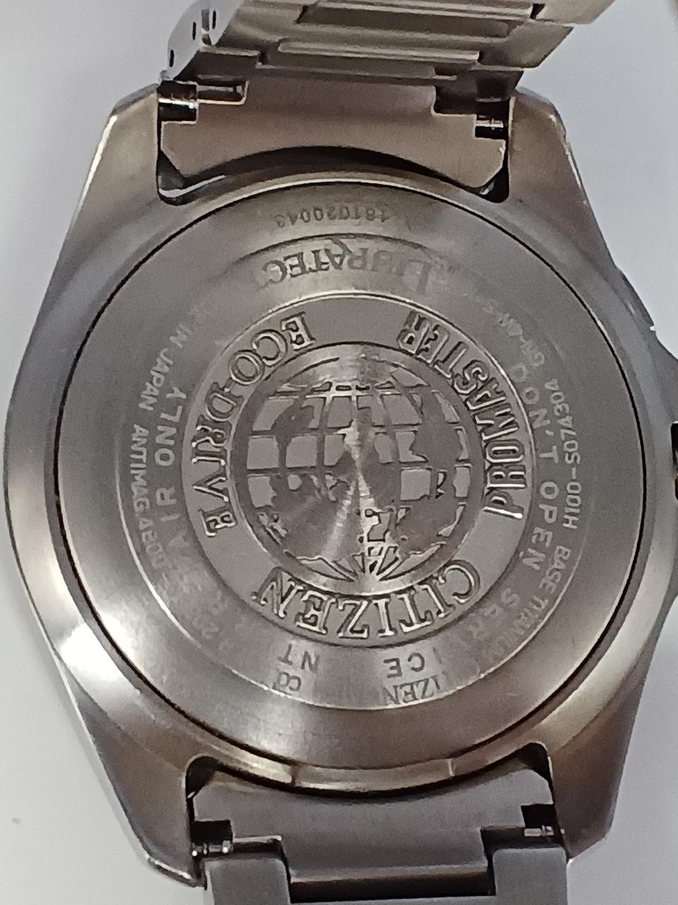 CITIZEN Promaster H100-S074304 Solar Radio Analog Men Watch Titanium