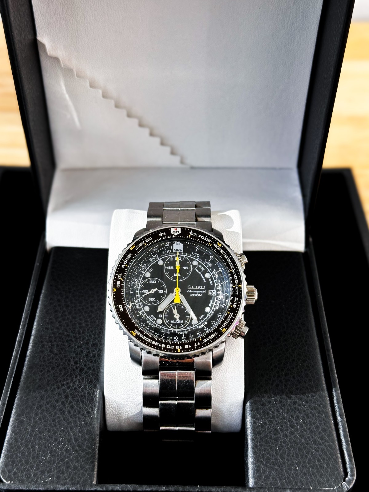 Seiko Flightmaster SNA411P1 Pilot Aviator Discontinued | Men’s Black Watch