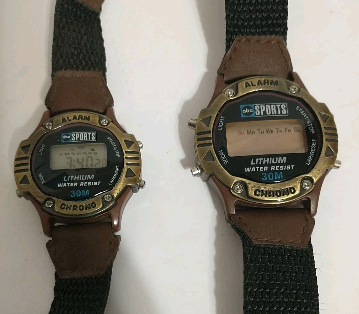 Men’s And Women Digital ABC SPORTS Promo Watches ( One Works One Does Not)