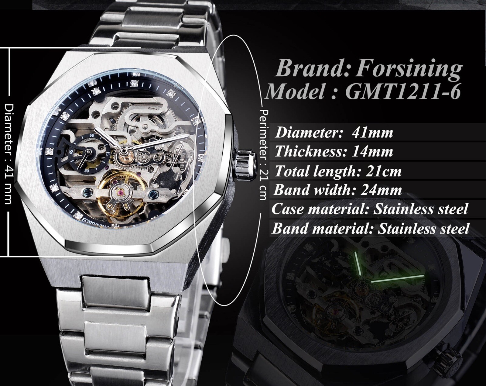 ⌚Men’s Watch Skeleton Mechanical Luminous Luxury Waterproof Sport Wristwatch NEW