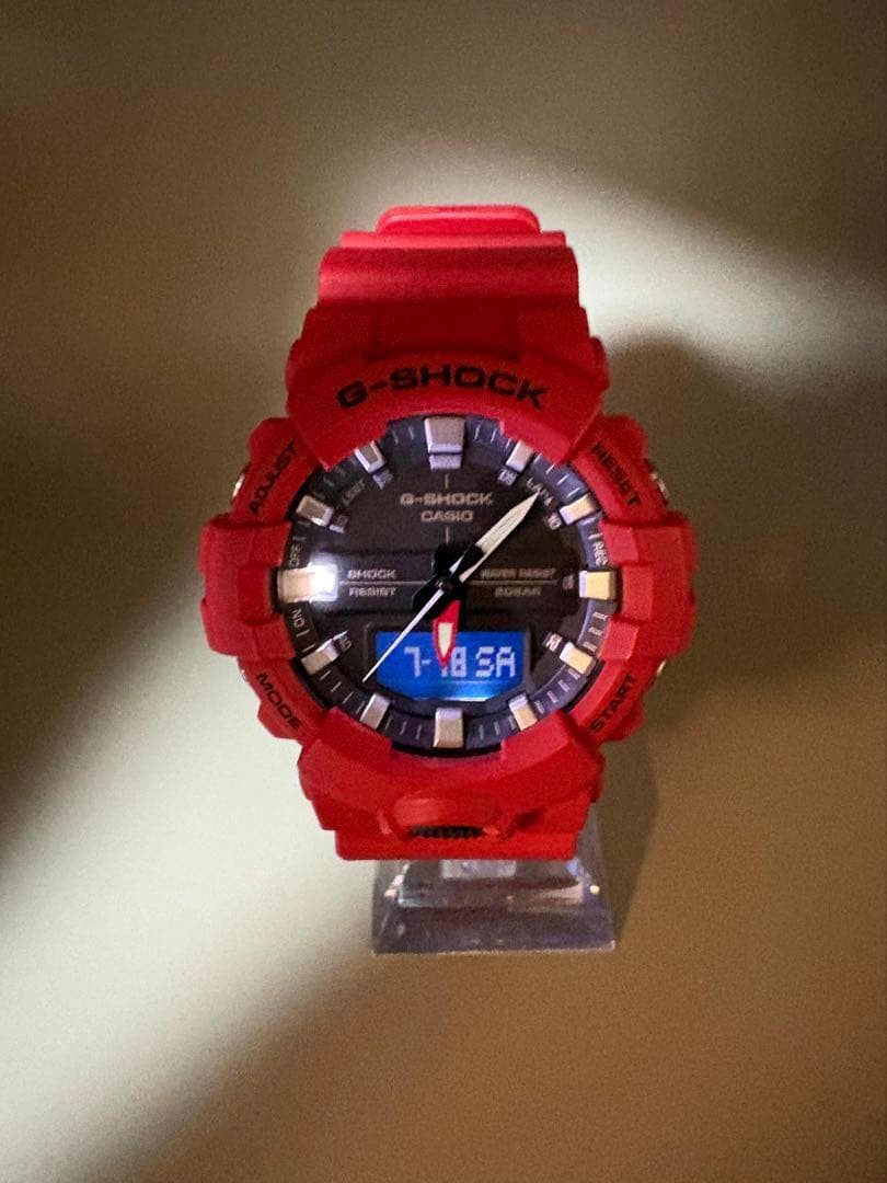 CASIO G-SHOCK Quartz Analog-Digital Watch GA-800 Black/Red