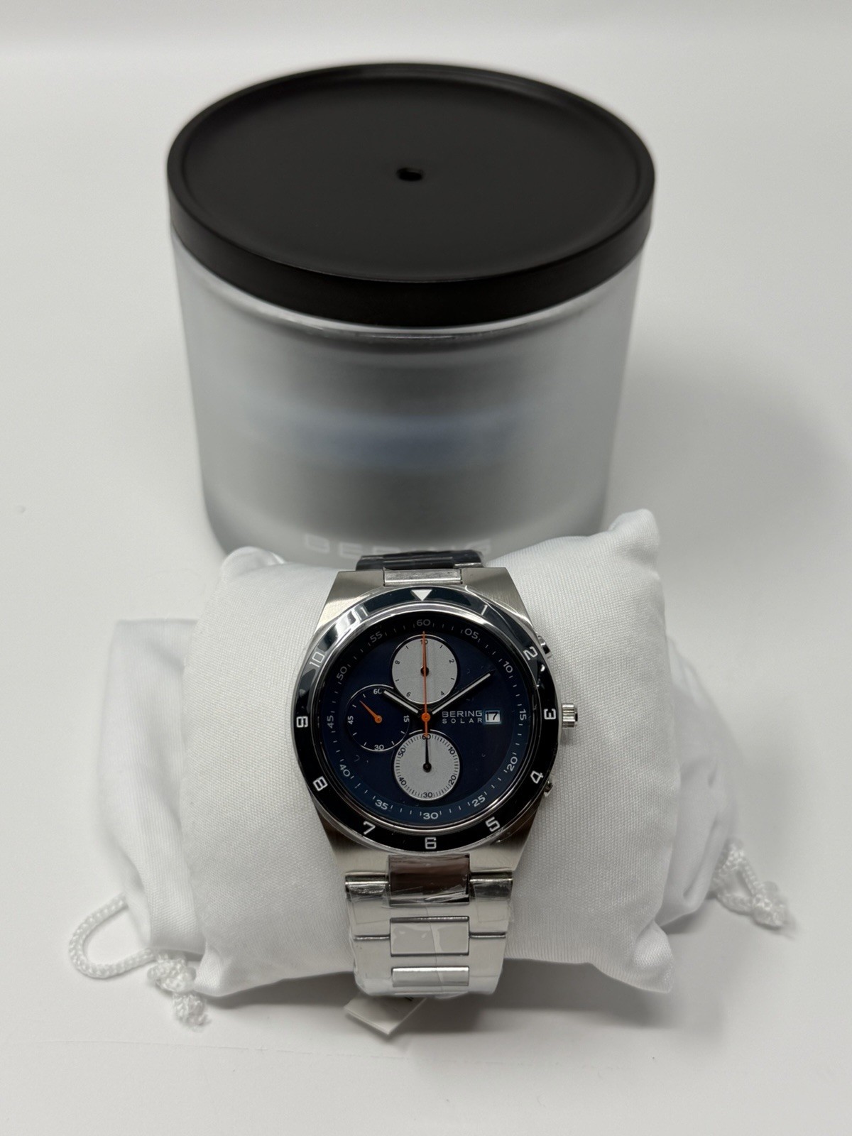 Men’s Bering Solar Chronograph Watch 34440-708 Denmark Sapphire Crystal