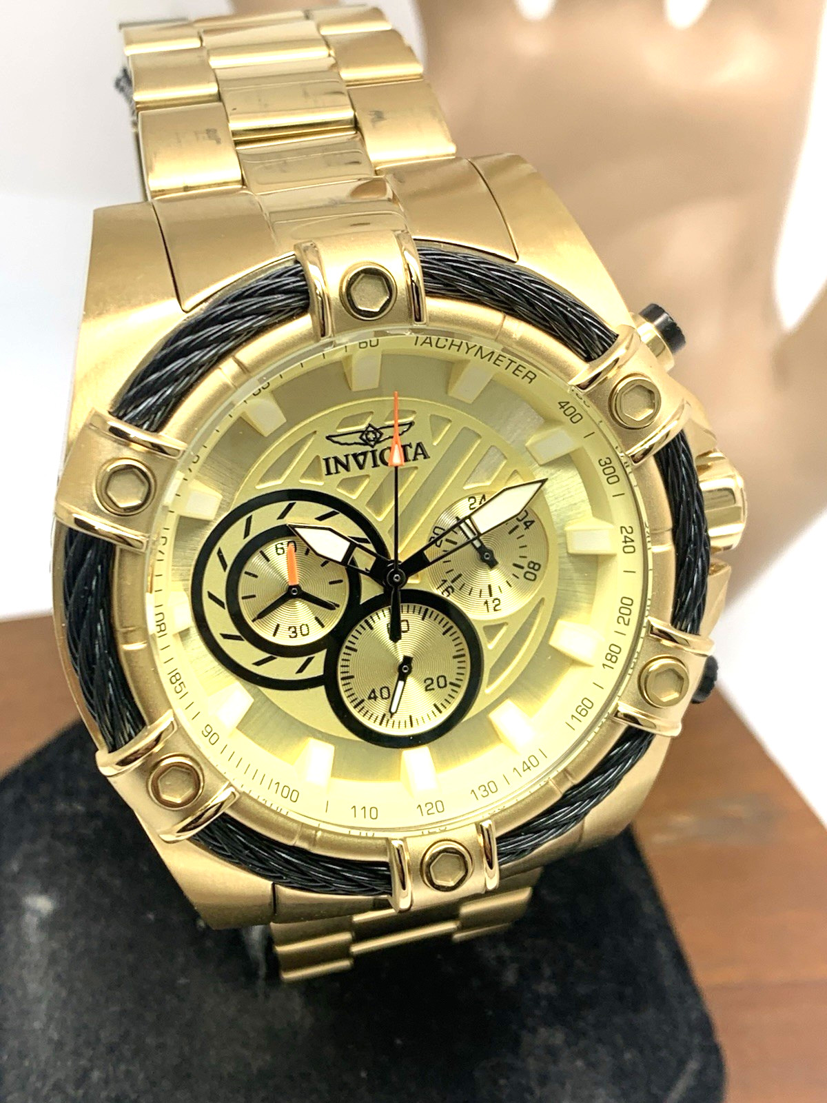 Invicta Men’s Watch 25515 Bolt Quartz Chronograph Diver Gold Tone Steel 52mm