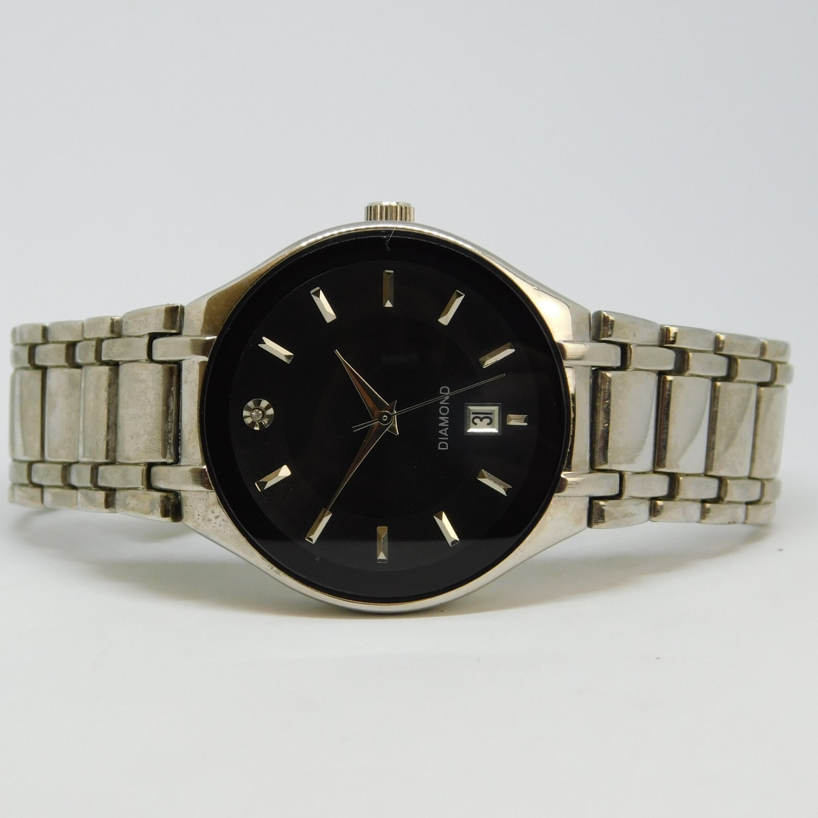 allude FMDAL384 Diamond Quartz Analog Men’s Watch Sz. 7 3/4″ New Battery