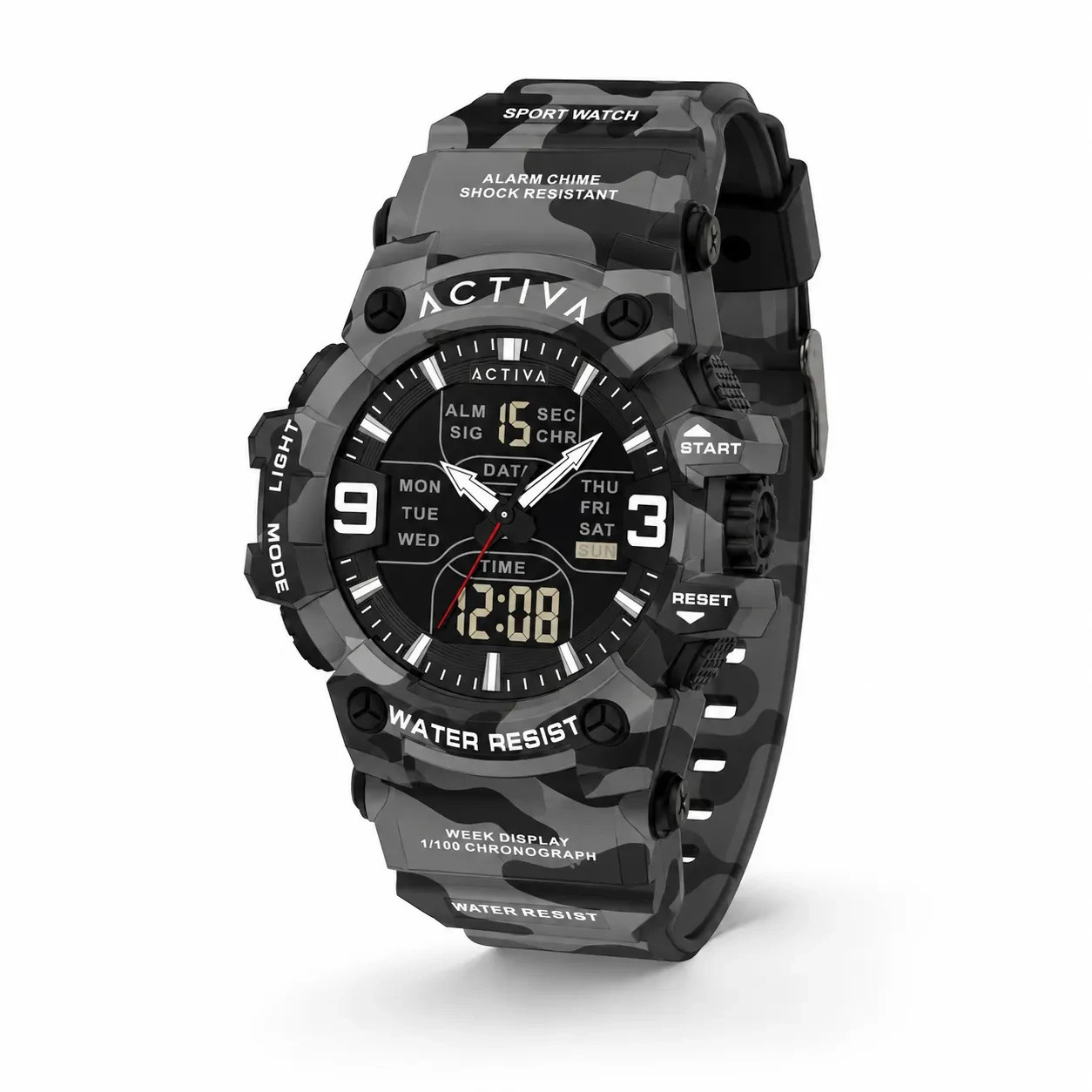 Activa Vulkor X Invicta Digital Men’s Watch – 53mm. Grey Camo ACW8049MC-003- NEW
