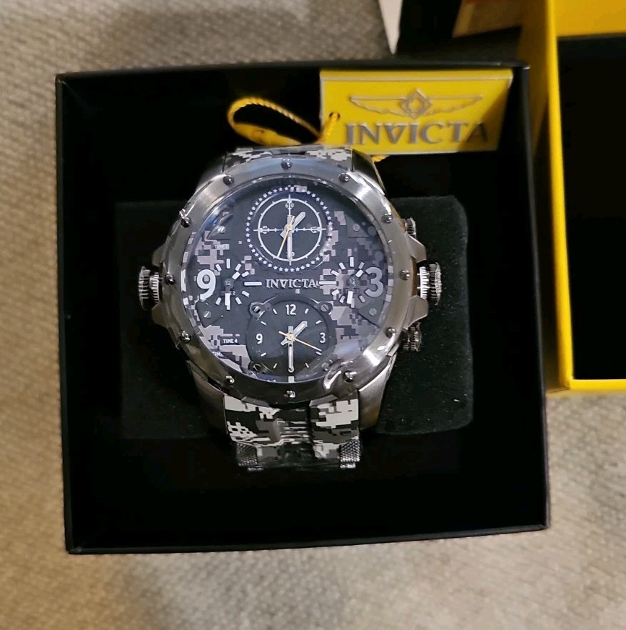 Invicta-Coalition Forces Army Camo (50mm) Multi-time zone,water res- 100m(10atm)