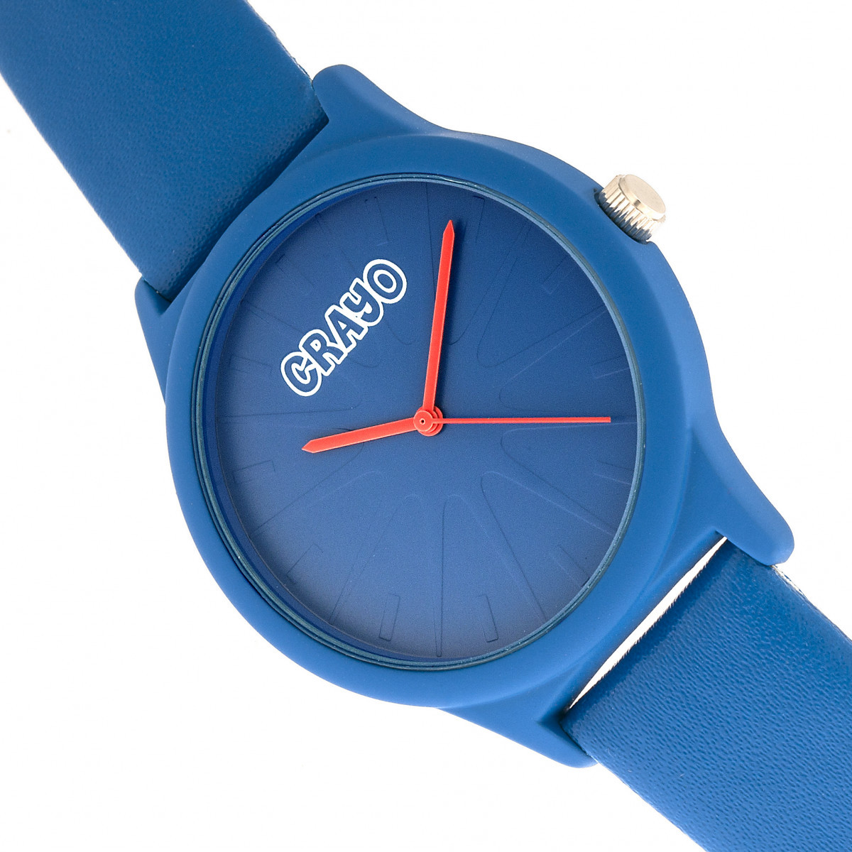 Crayo Splat Blue Leatherette Strap Unisex Watch CRACR5306