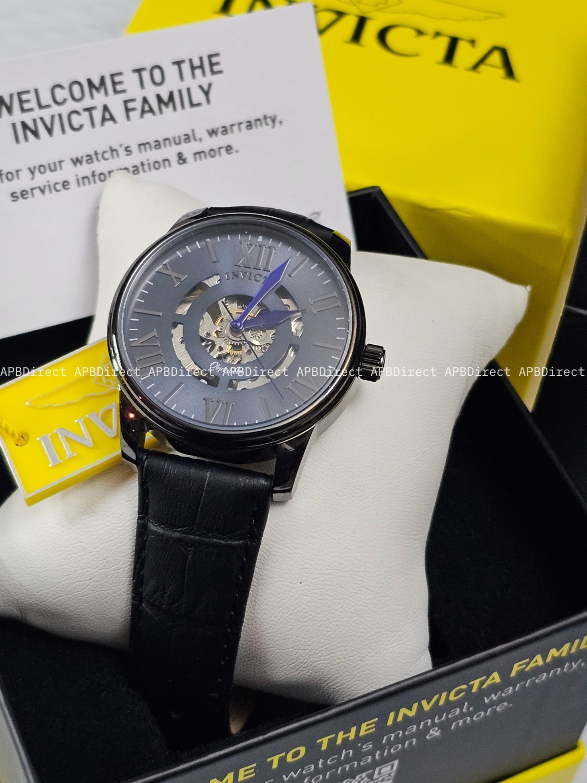Invicta Objet D Art – Automatic – Skeleton Flame-Fusion Black Leather mens Watch