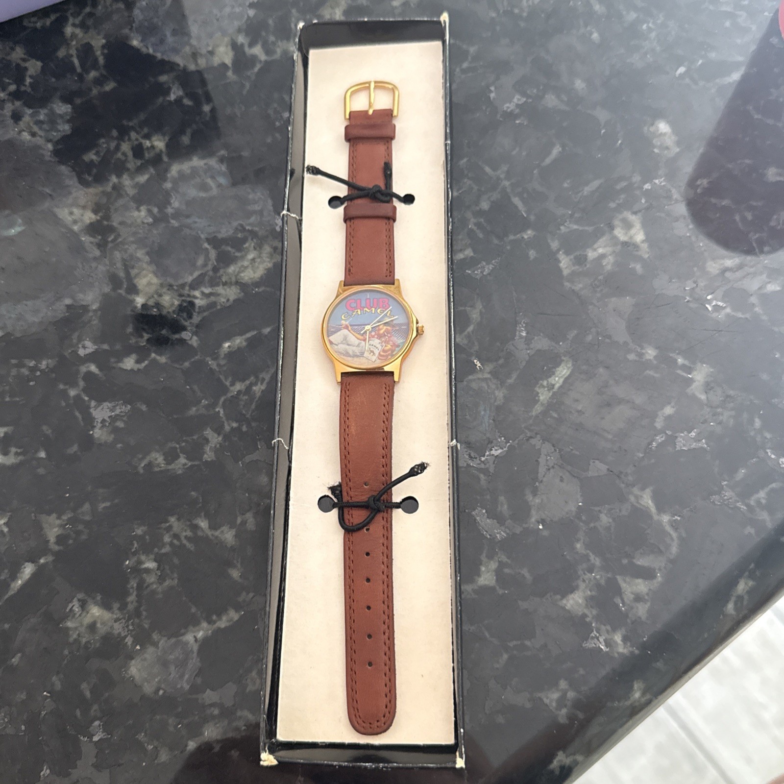 Sweda Club Camel Joe Watch Brown Leather Band Promotional