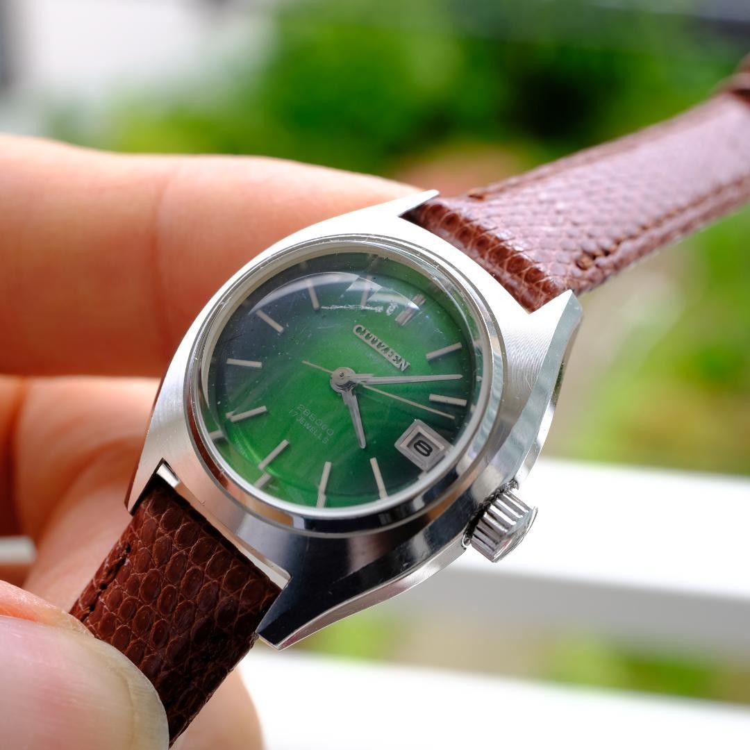 CITIZEN Automatic Winding Green Watch, Model 28600, Working Condition