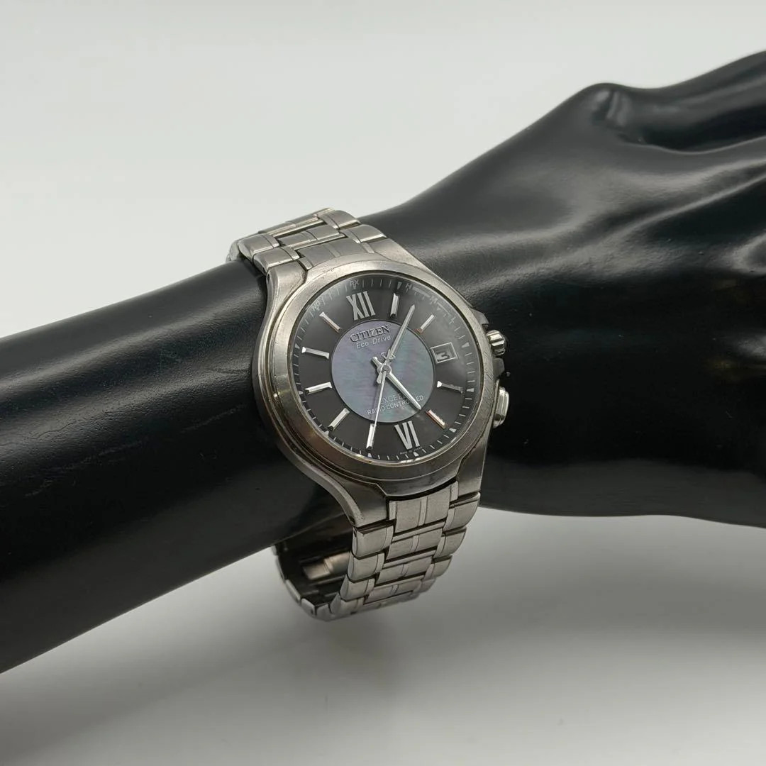 CITIZEN EXCEED H410-T003826 Titanium Solar Radio Eco-Drive 1.48in Silver Watch