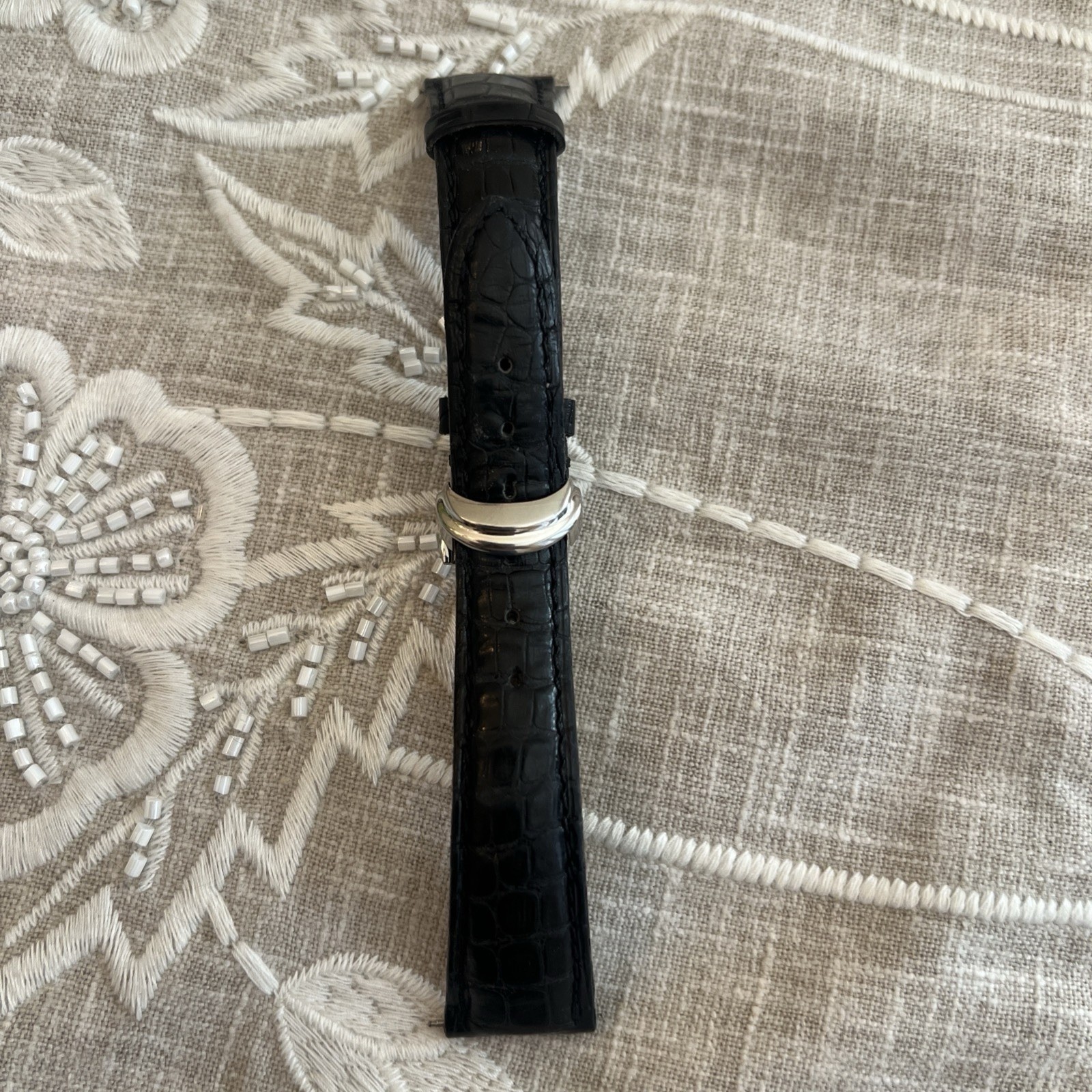 David Yurman Thoroughbred Swiss Quartz Black Dial Square Watch Black Leather 31m