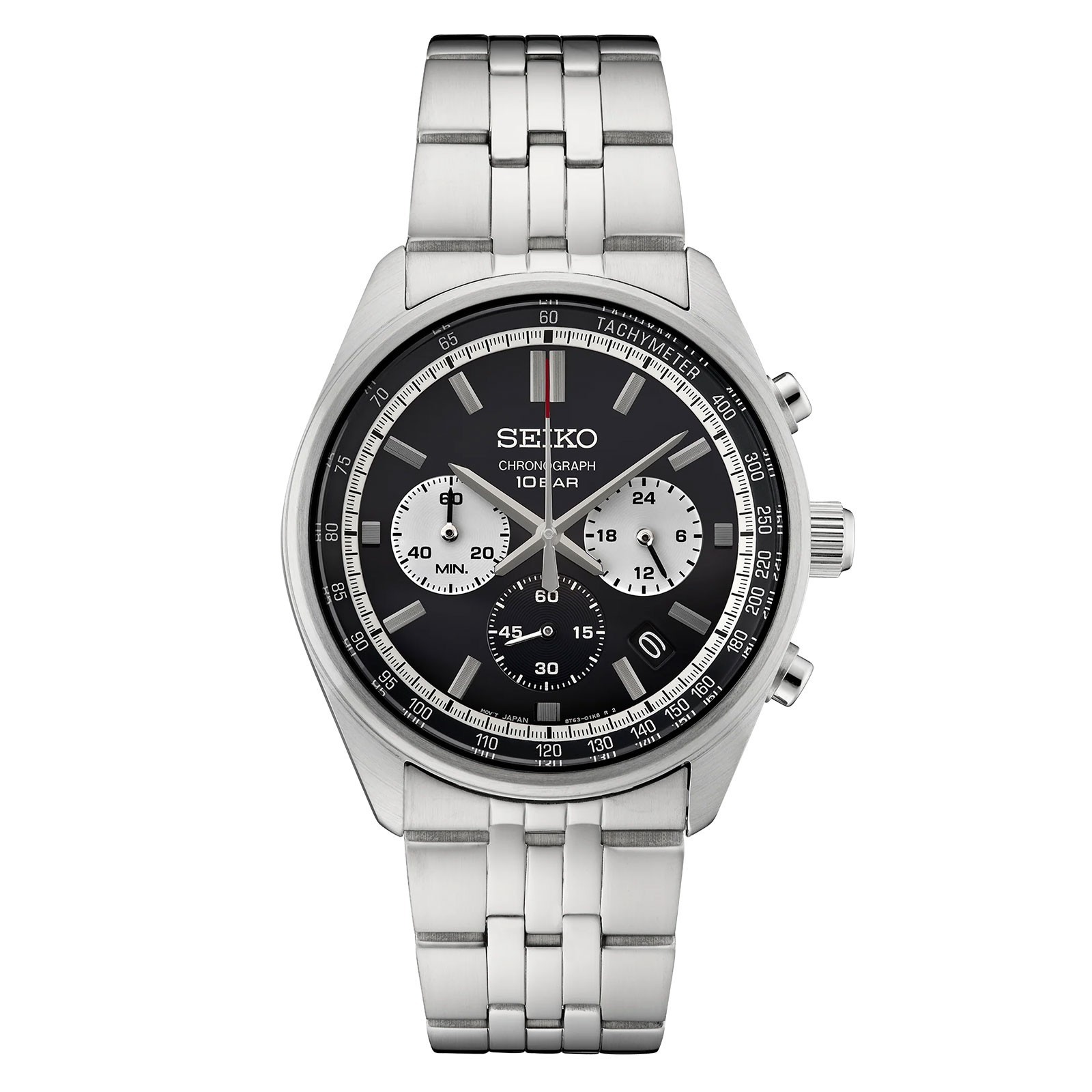 Seiko Essentials SSB429 41.5mm Black Dial Quartz Chrono Men’s Watch Motorsports