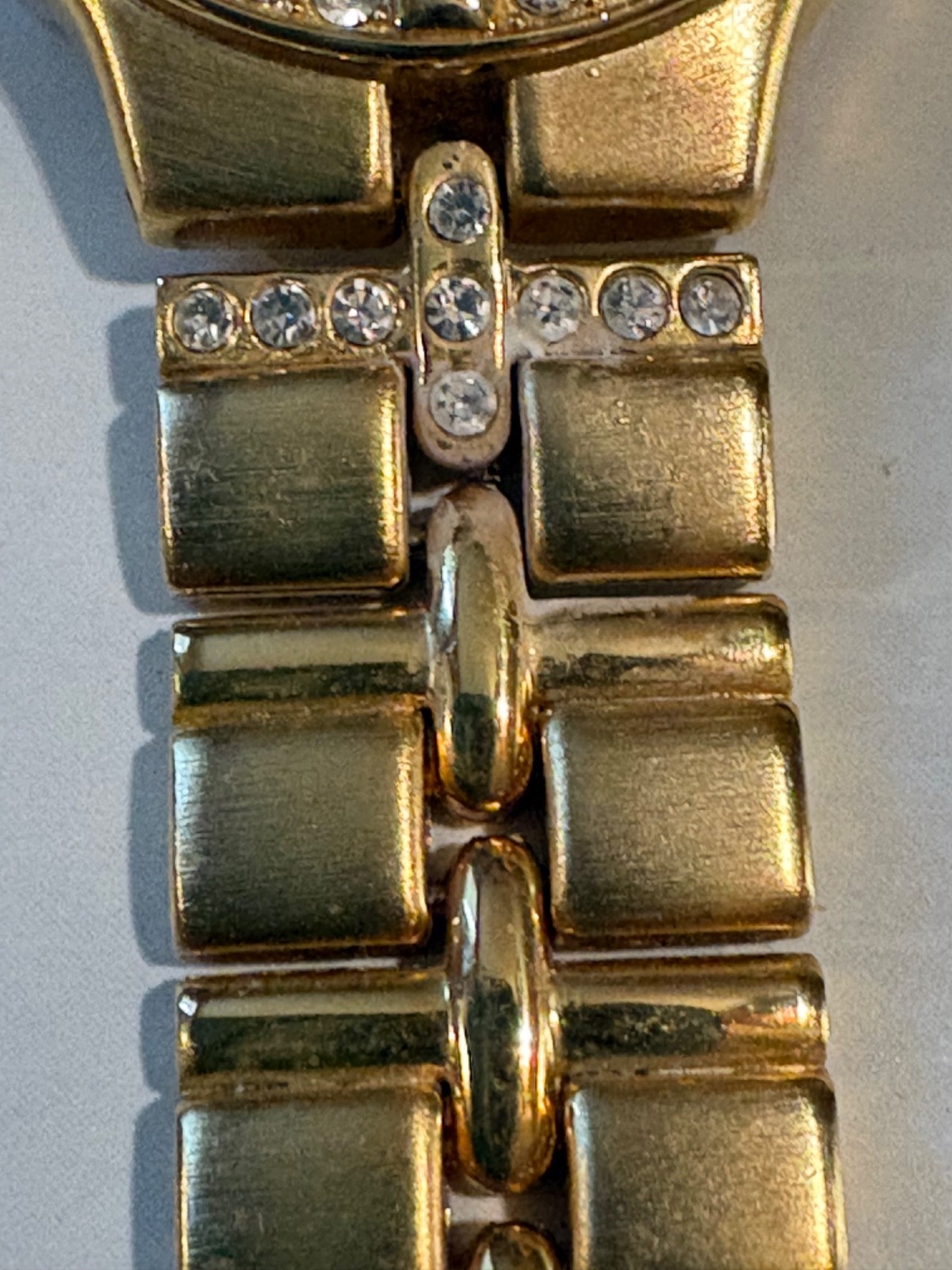 Mint LUICEN PICCARD DUFONTE Mineral Crystal GOLD Women’s Watch 70359 NEW BATTERY