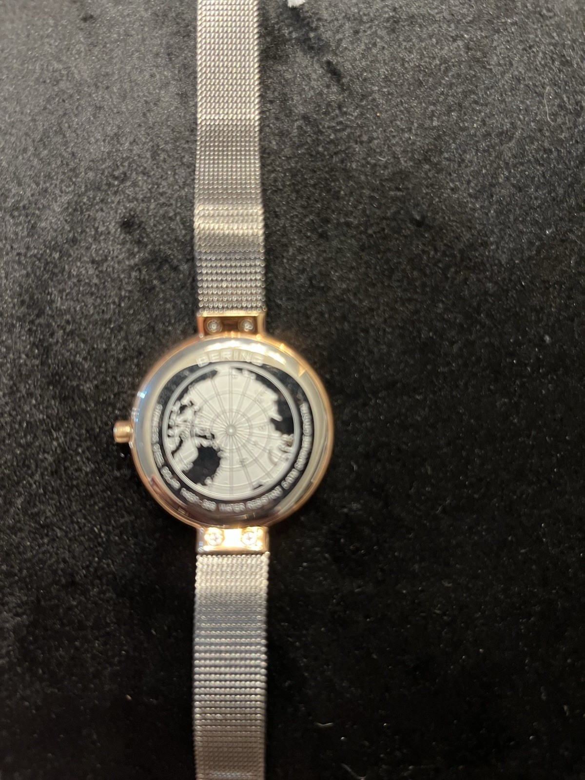 Bering Time Watch – Solar Ladies Pink Case and Grey Mesh Band 14631-369