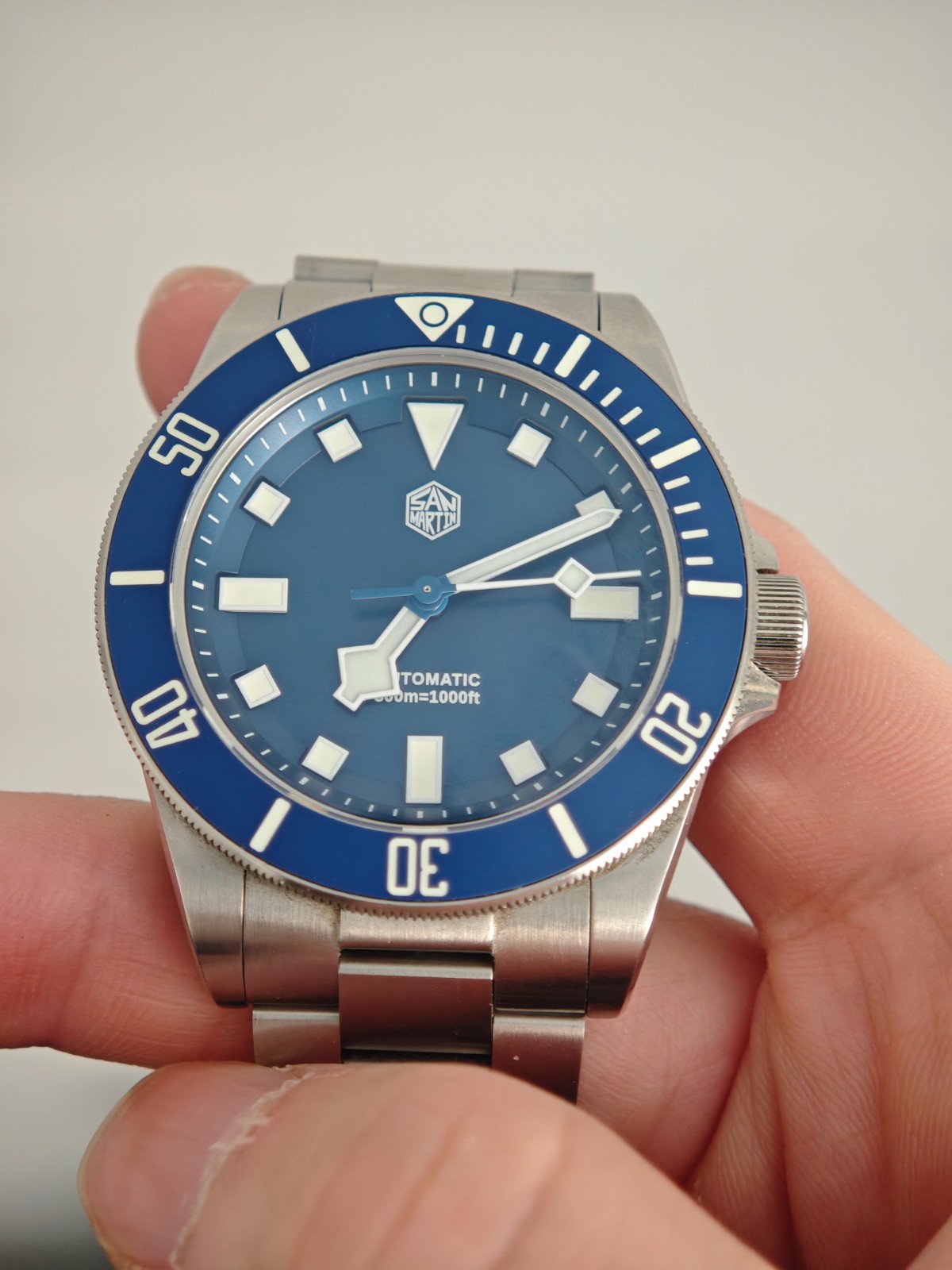 San Martin SN0121G 39mm Automatic Diver Watch Blue NH35 | No Date | EXCELLENT