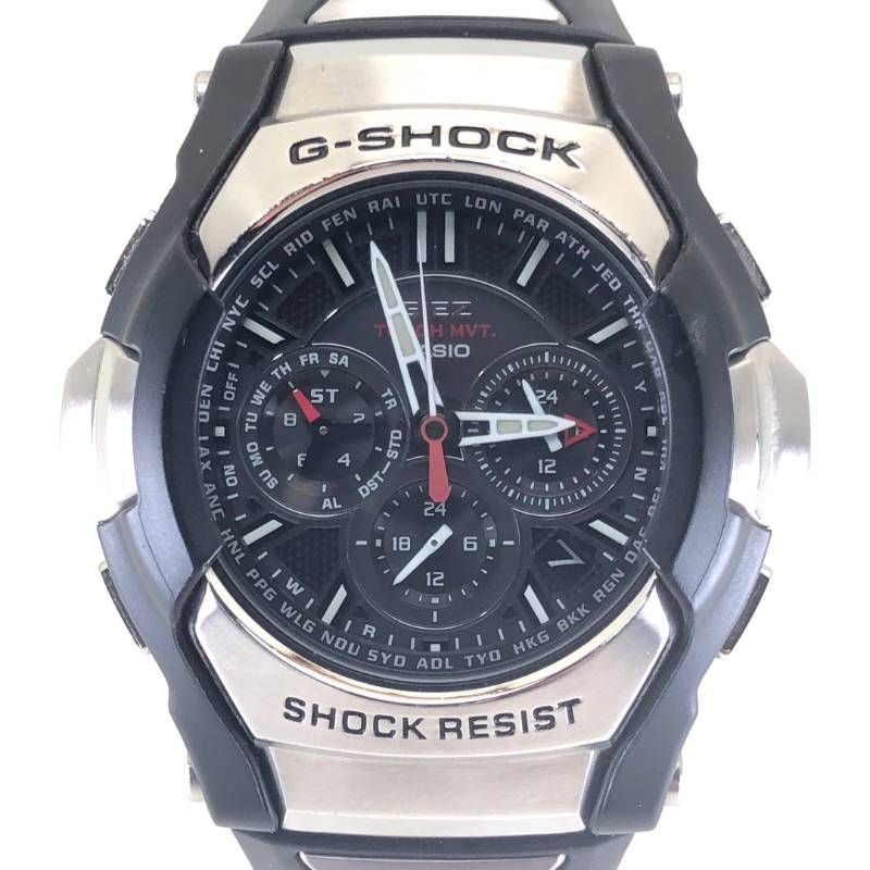CASIO GIEZ GS 1300 solar quartz rubber black and silver from JAPAN