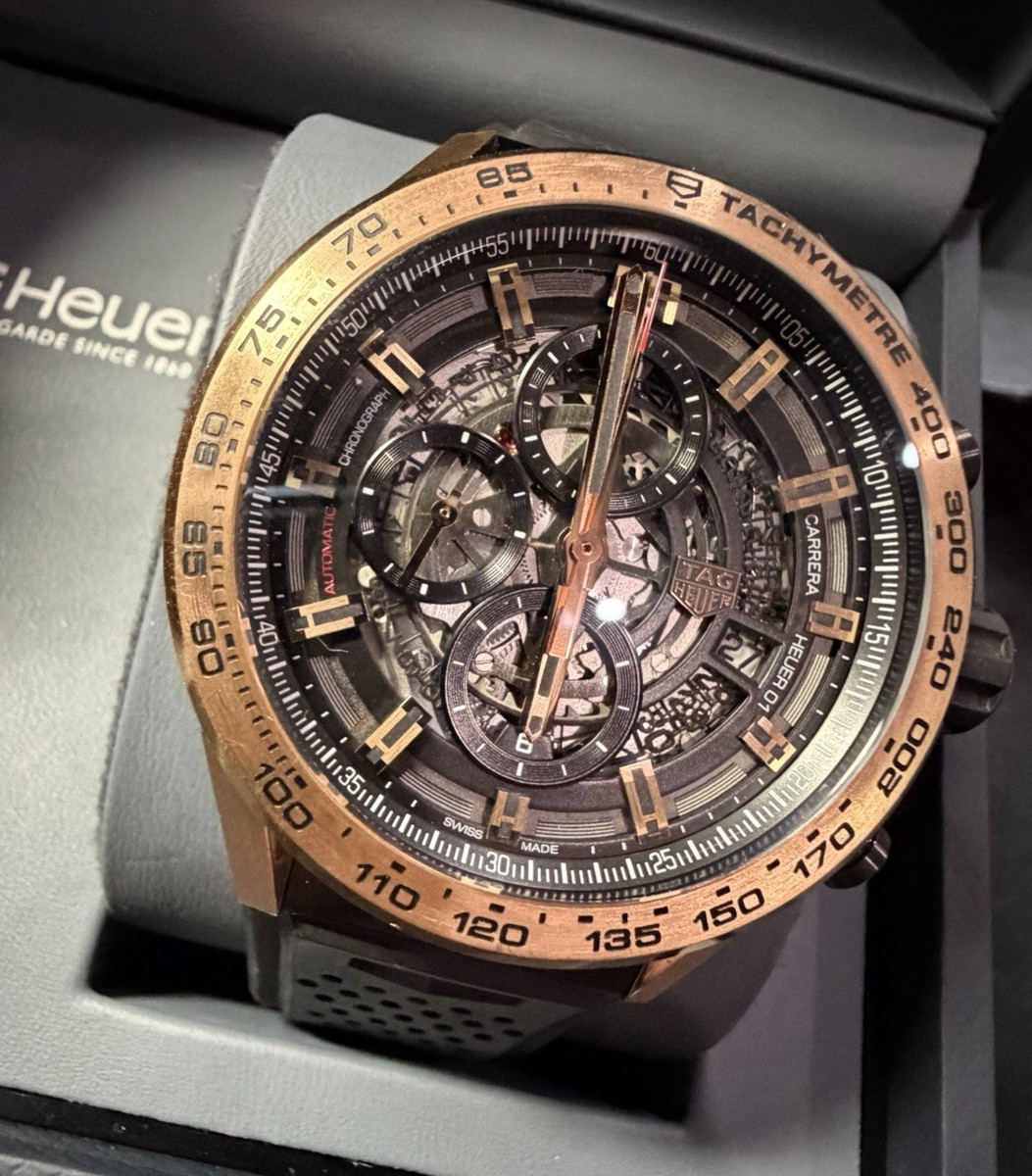 TAG Heuer Carrera Heuer 01 Auto Chronograph Skeleton 45mm Box Papers
