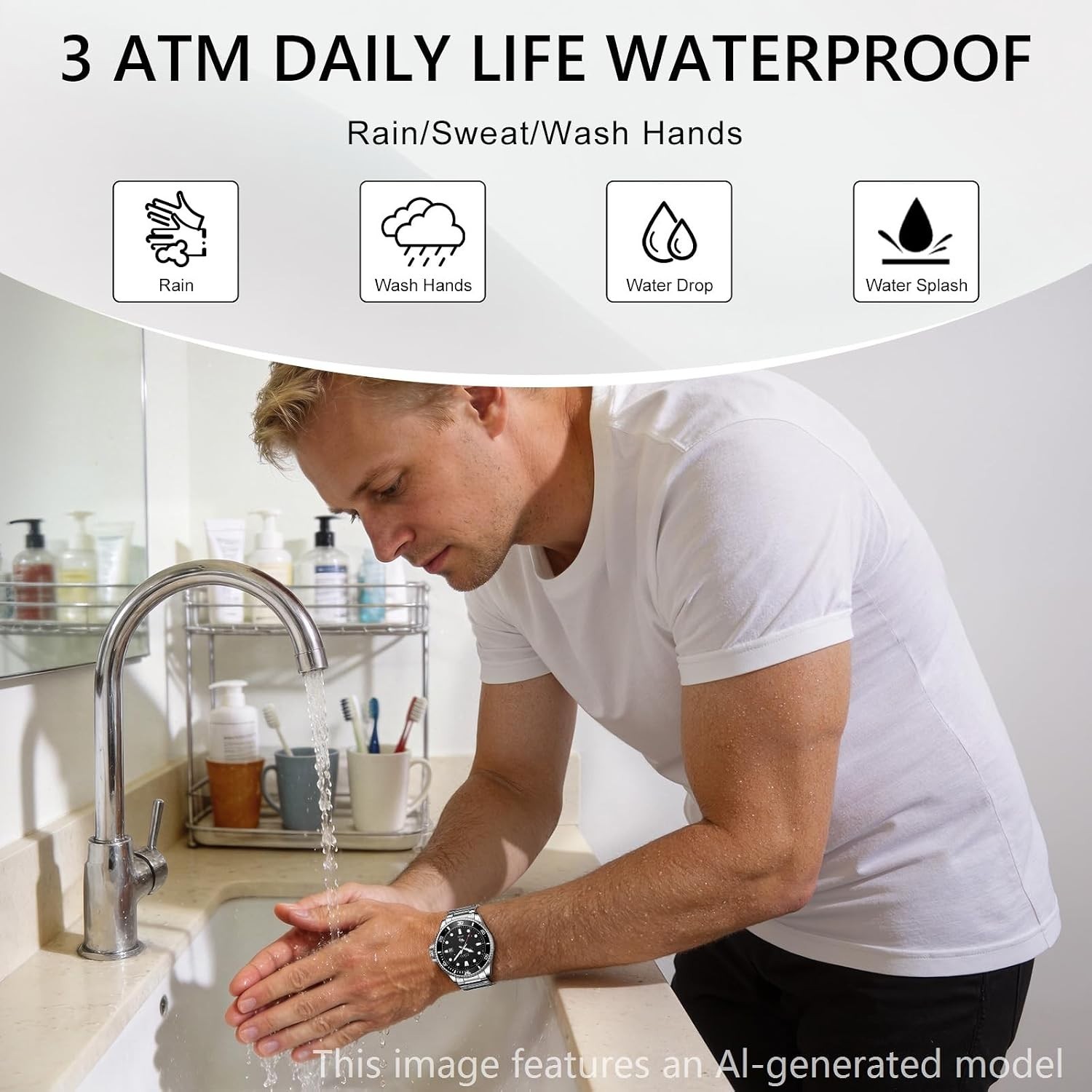 Reloj Para Hombre Casio Resistente Al Agua Acero Inoxidable Hora Mundial Verde S