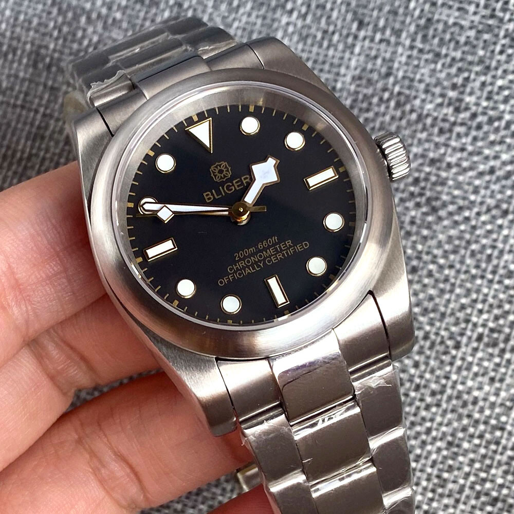 BLIGER 36mm/39mm NH35 PT5000 Satin-Finished Bezel Automatic Watch Sapphire Glass