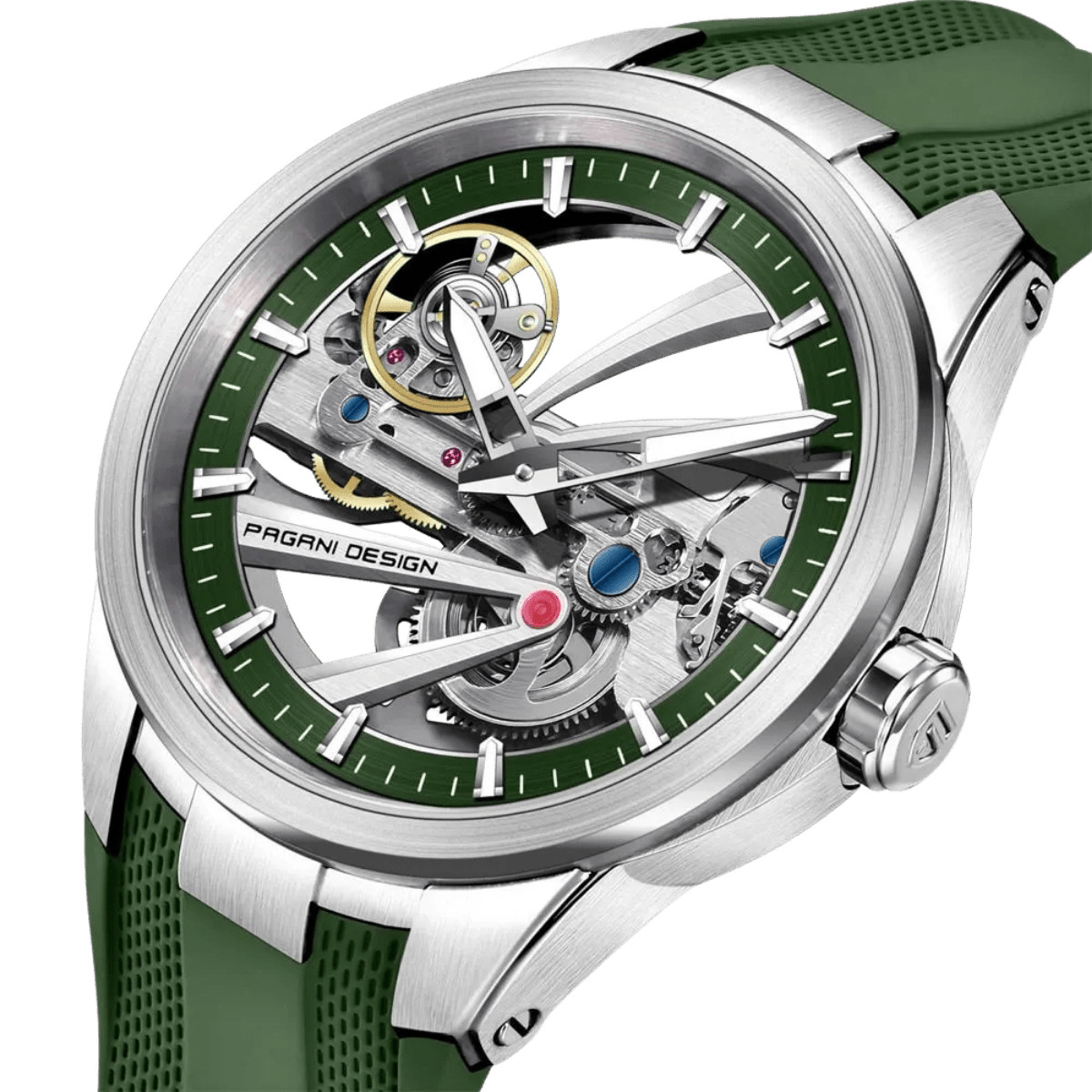 Pagani Design PD-YS030 Silver Black Skeleton Stainless Steel Men’s Watch